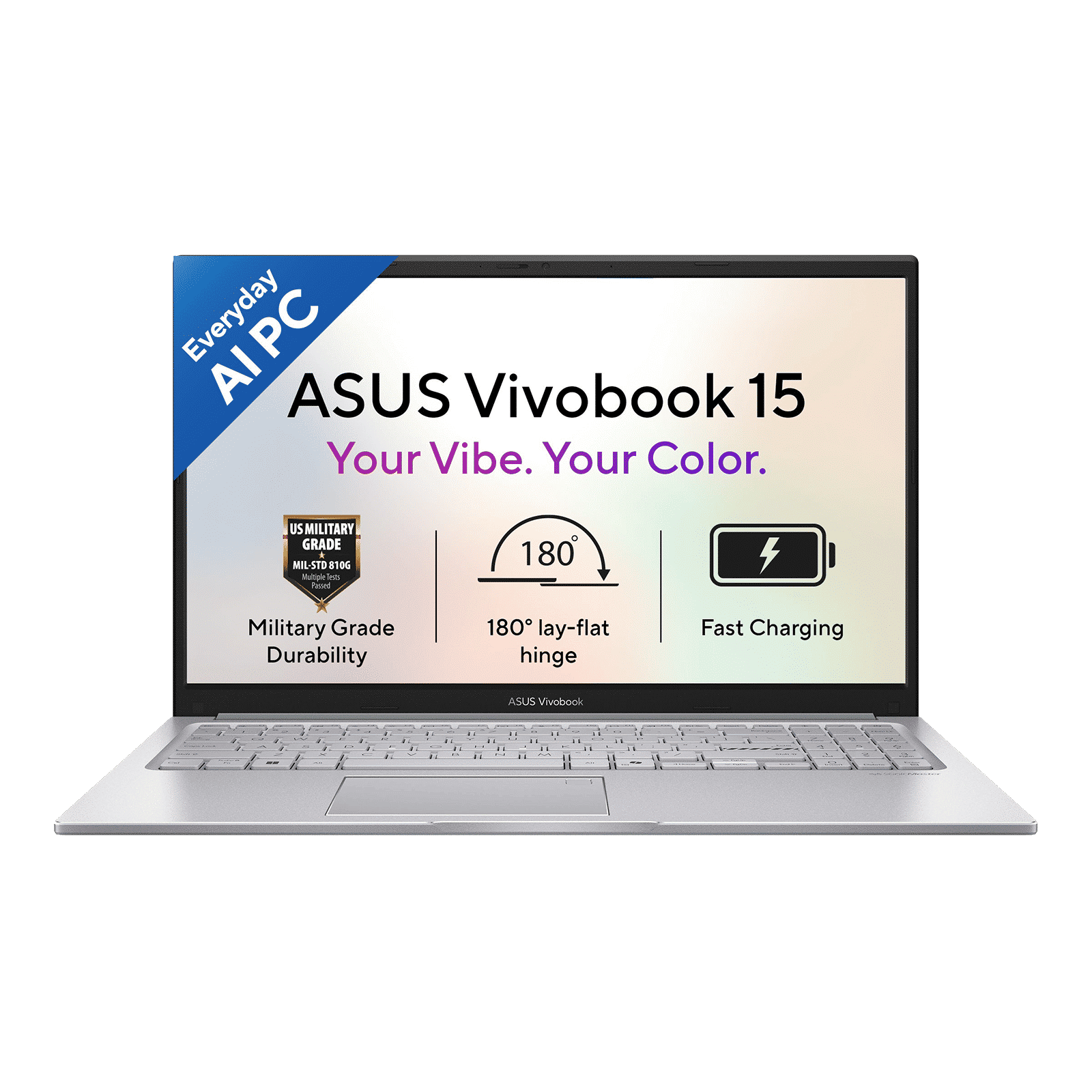 Asus Vivobook 15 Intel Core 5 320 14th Gen Thin & Light Laptop (16GB, 512GB SSD, Windows 11 Home, 15.6 inch FHD IPS Display, MS Office Home 2024, Cool Silver, 1.7 KG)
