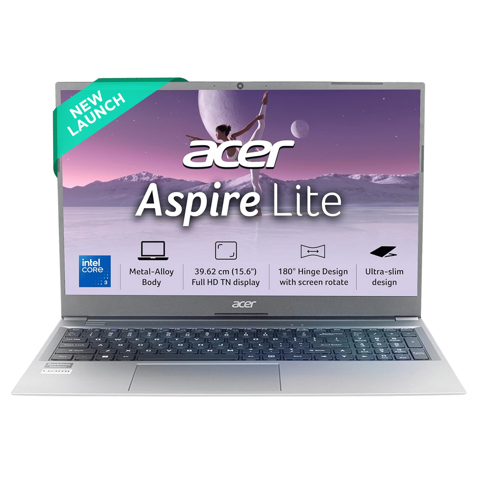 acer Aspire Lite AL15-53 Intel Core i3 1315U Notebook Laptop (8GB, 256GB SSD, Windows 11 Home, 15.6 inch FHD IPS Display, MS Office 2021, Grey, 1.59 KG)