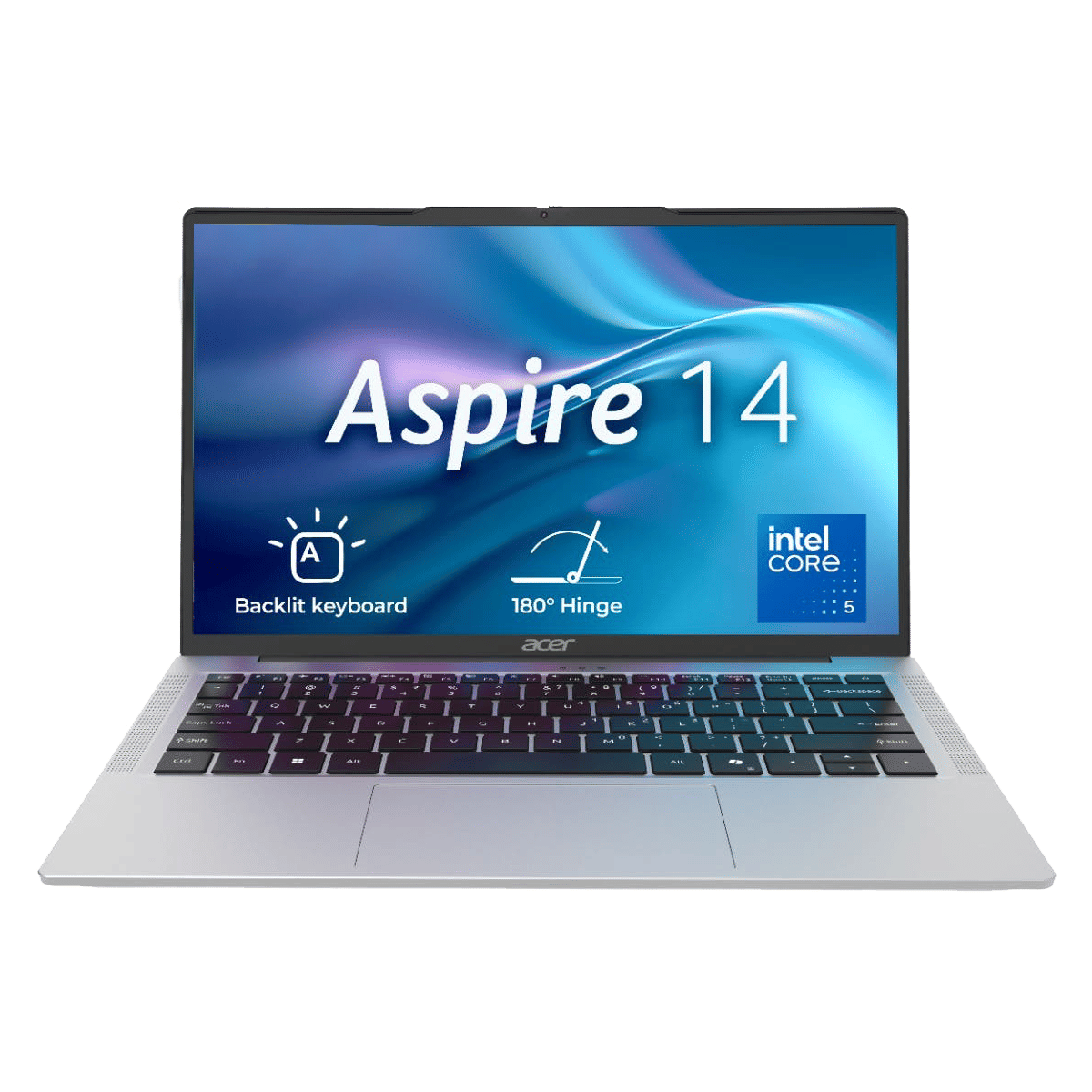Acer Aspire 14 Intel Core 5 210H 14th Gen Thin and Light Laptop (16GB, 512GB SSD, Windows 11 Home, 14 inch WUXGA IPS TFT LCD Display, MS Office 2021, Pure Silver, 1.44 KG)
