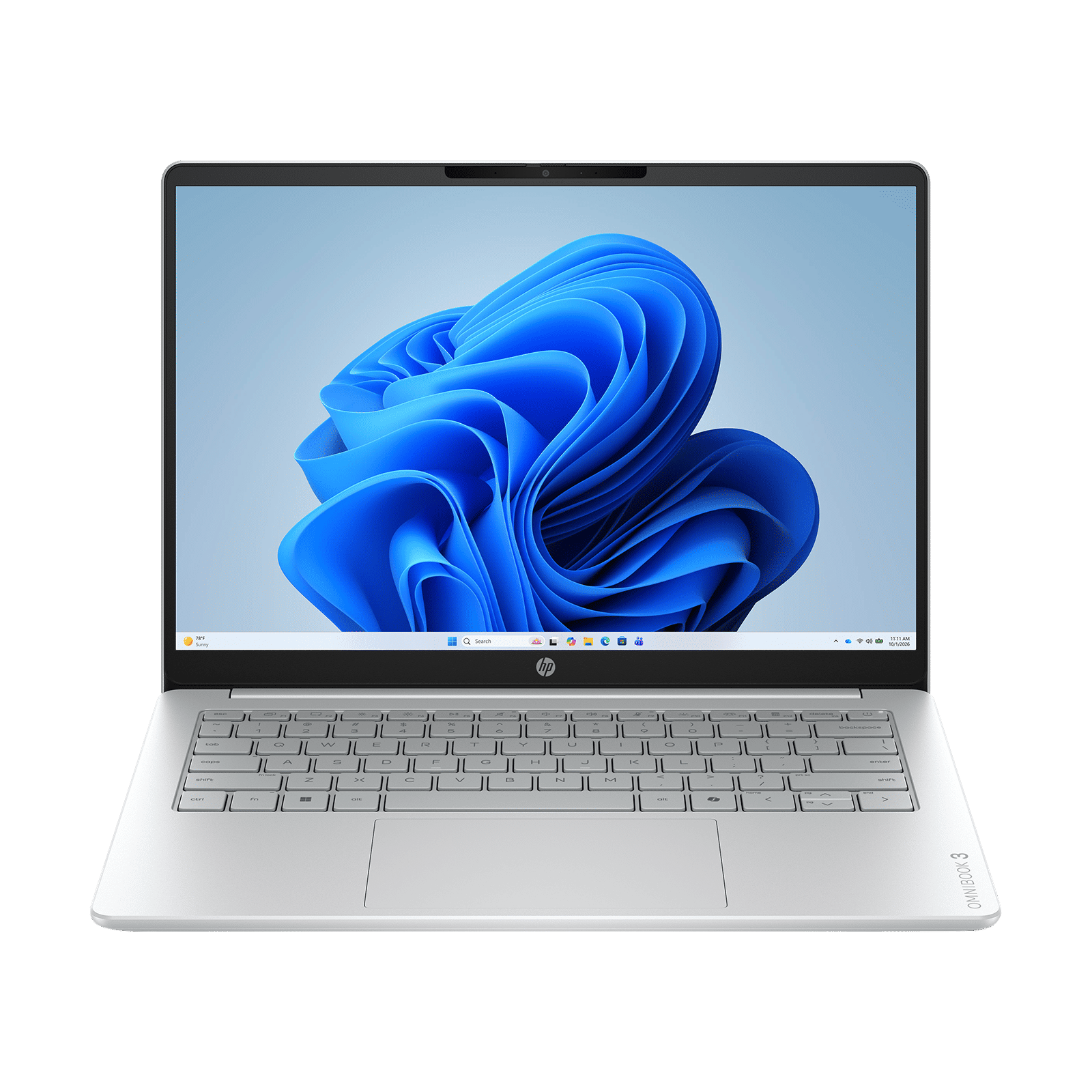 HP OmniBook 3 Intel Core Ultra 5 Thin & Light Notebook Laptop (16GB, 512GB SSD, Windows 11 Home, 14 inch 2K OLED UWVA Display, MS Office 2024, Glacier Silver, 1.4 KG)