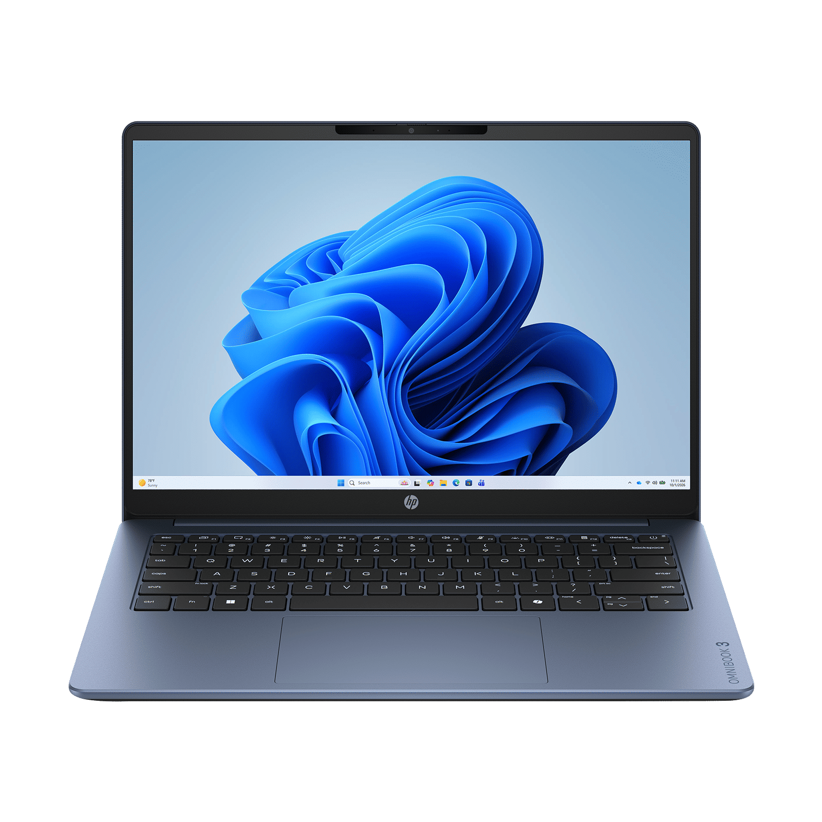 HP OmniBook 3 Intel Core 5 Thin & Light Notebook Laptop (12GB, 512GB SSD, Windows 11 Home, 14 inch 2K IPS Display, MS Office 2024, Starlit Blue, 1.4 KG)