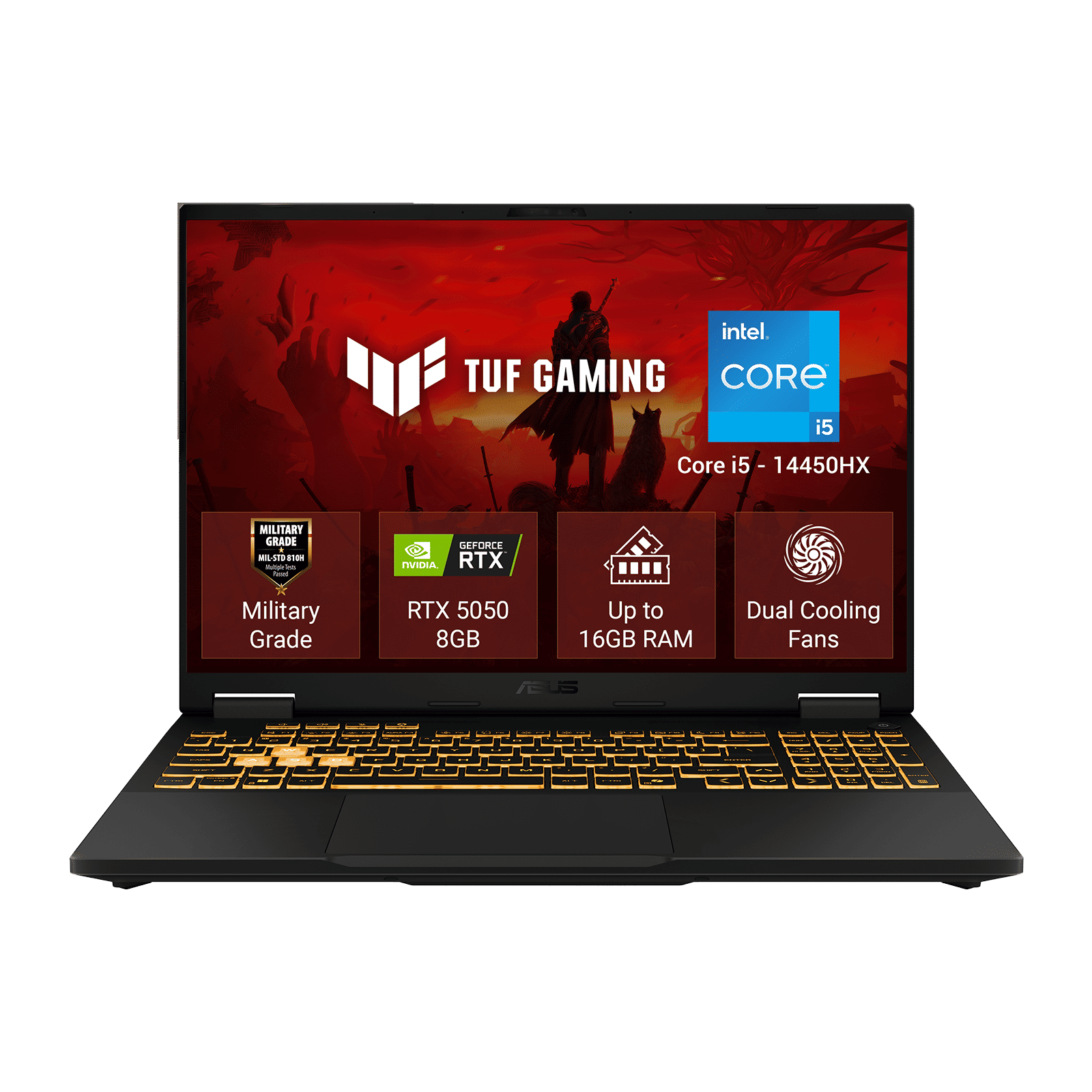 ASUS TUF F16 Intel Core i7 14th Gen Gaming Laptop (16GB, 1TB SSD, Windows 11 Home, 8GB Graphics, 16 inch 144 Hz FHD+ IPS Level Display, NVIDIA GeForce RTX 5060, MS Office Home 2024, Jaeger Gray, 2.20 KG)