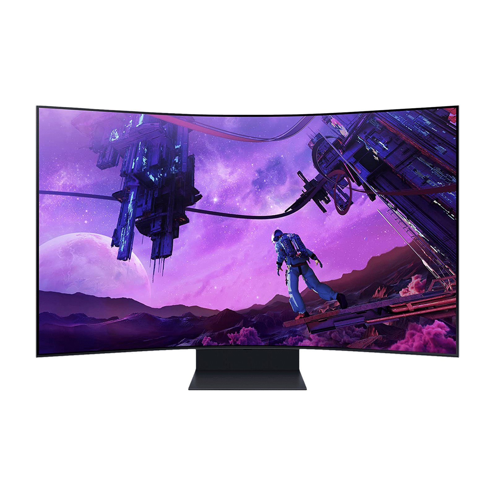 SAMSUNG Odyssey Ark 138.8 cm (55 inch) Ultra HD 4K VA Panel Mini-LED Curved Height Adjustable Gaming Monitor with Quantum Matrix Technology