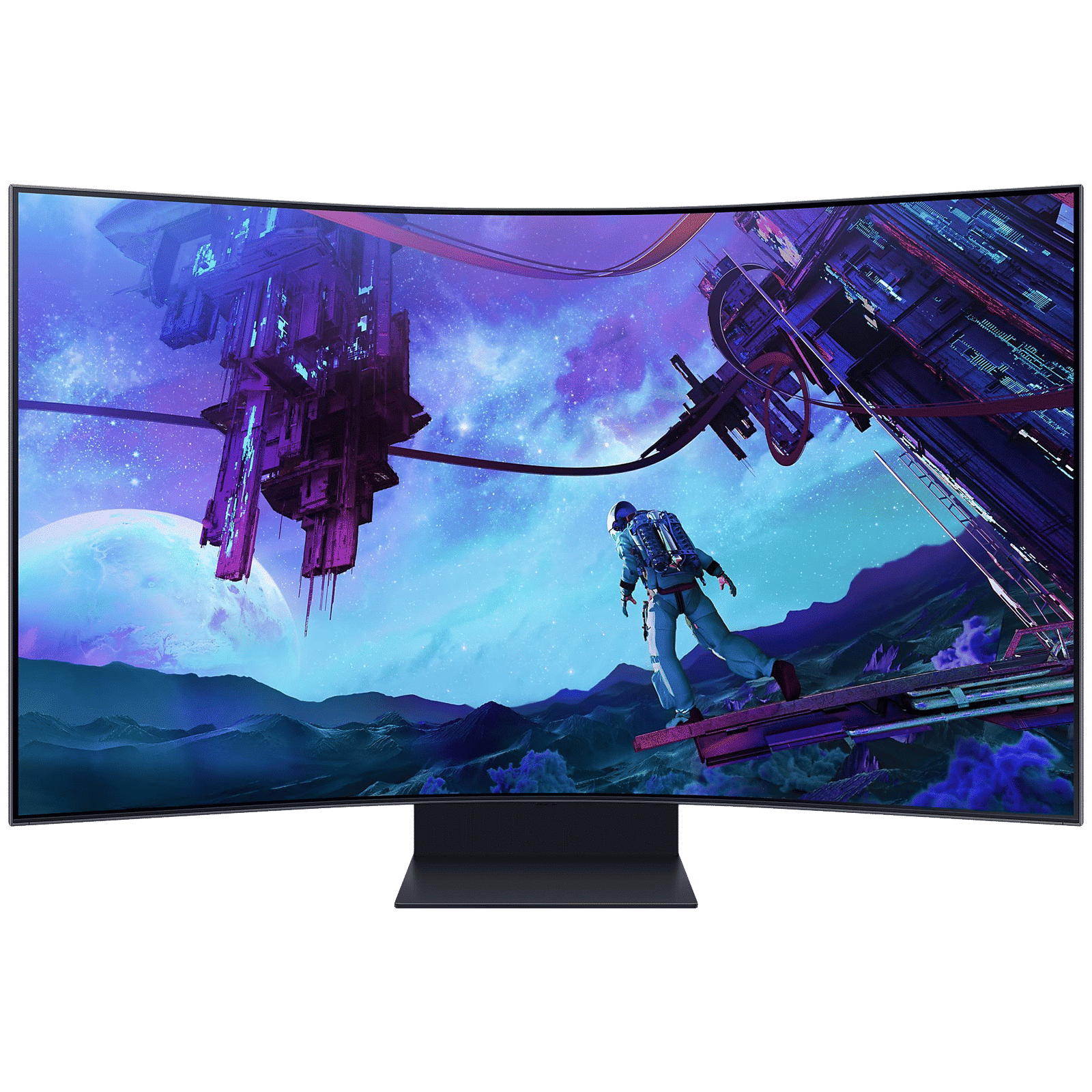 SAMSUNG Odyssey Ark 2 38.8 cm (55 inch) 4K Ultra HD OLED Curved Height Adjustable Gaming Monitor with Eye Saver Mode