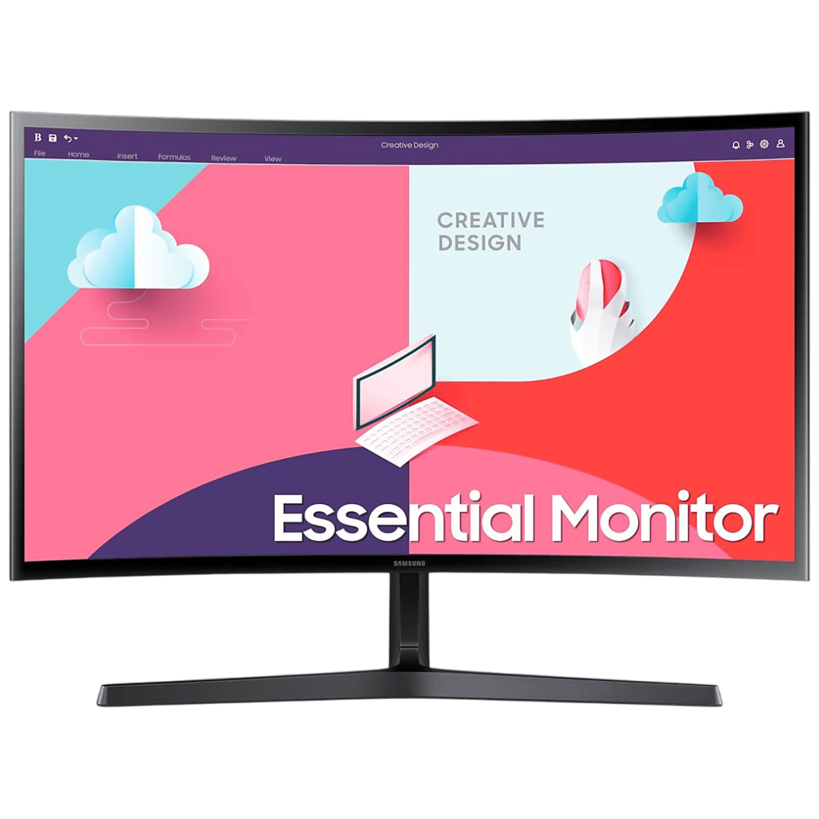 SAMSUNG LS24C366EAWXXL 59.8 cm (24 inch) Full HD VA Panel LED Curved Monitor with Flicker Free Technology