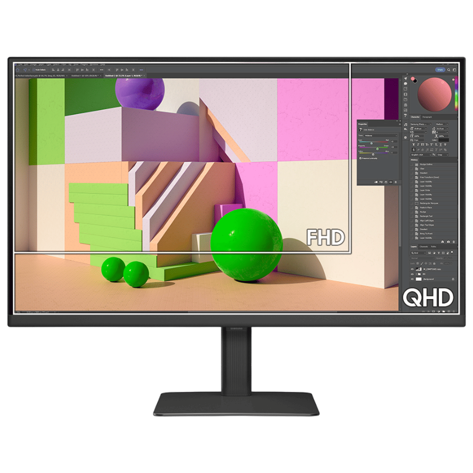 SAMSUNG ViewFinity S6 68.47 cm (27 inch) QHD IPS Panel Height Adjustable Monitor with In-built Speakers