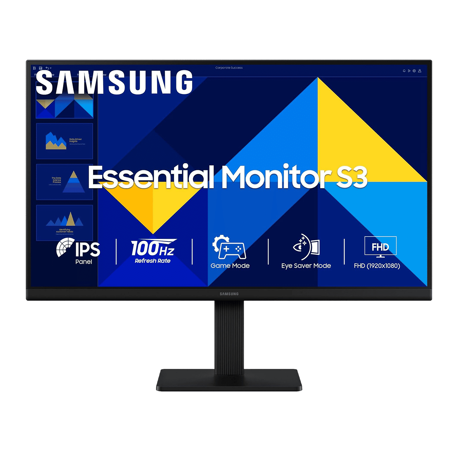 SAMSUNG Essential S3 68.6 cm (27 inch) Full HD IPS Panel Borderless Monitor with Eye Saver Mode & Less Screen Flickering
