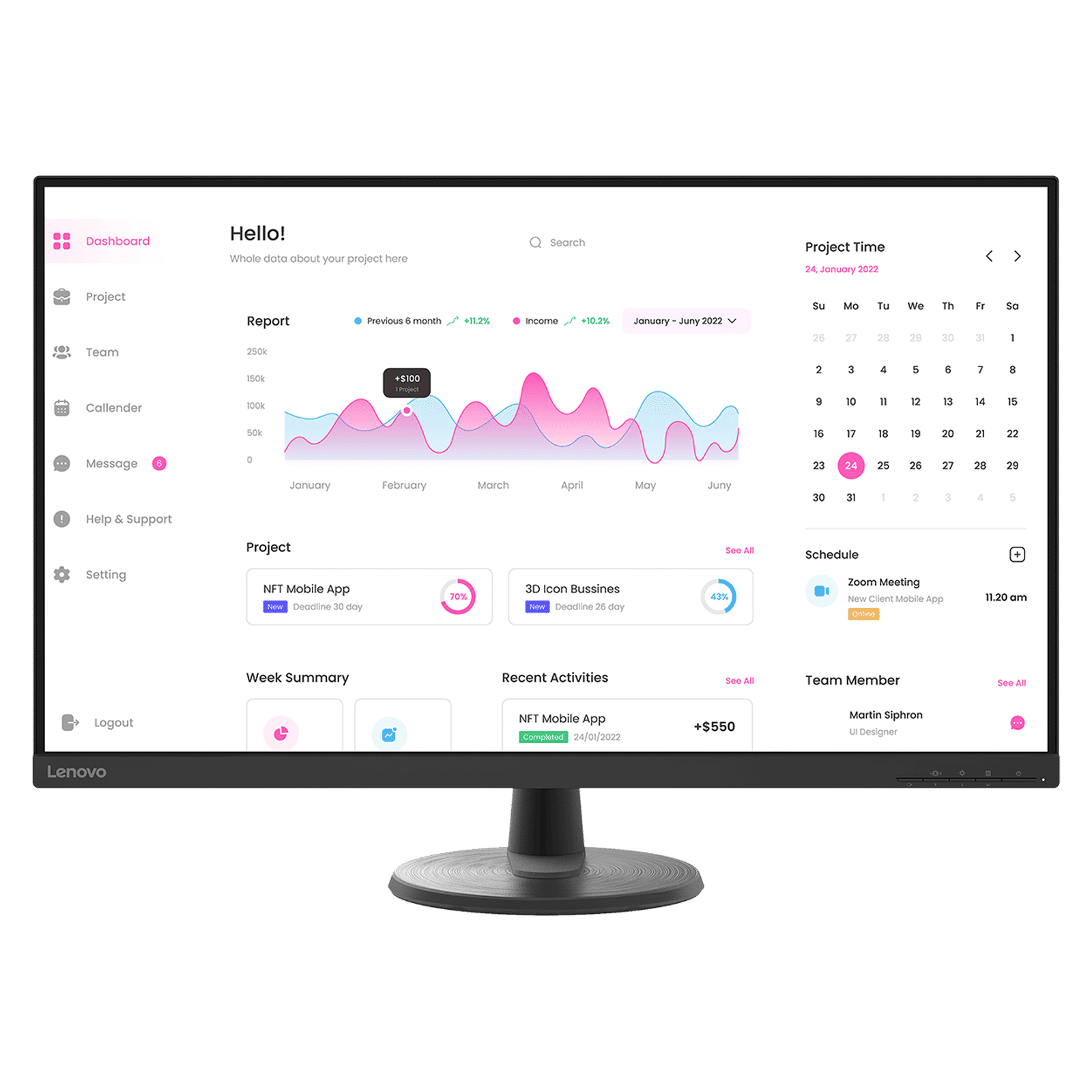 Lenovo D32-40 80.01 cm (31.5 inch) Full HD VA Panel Edgeless Monitor with WLED Backlight