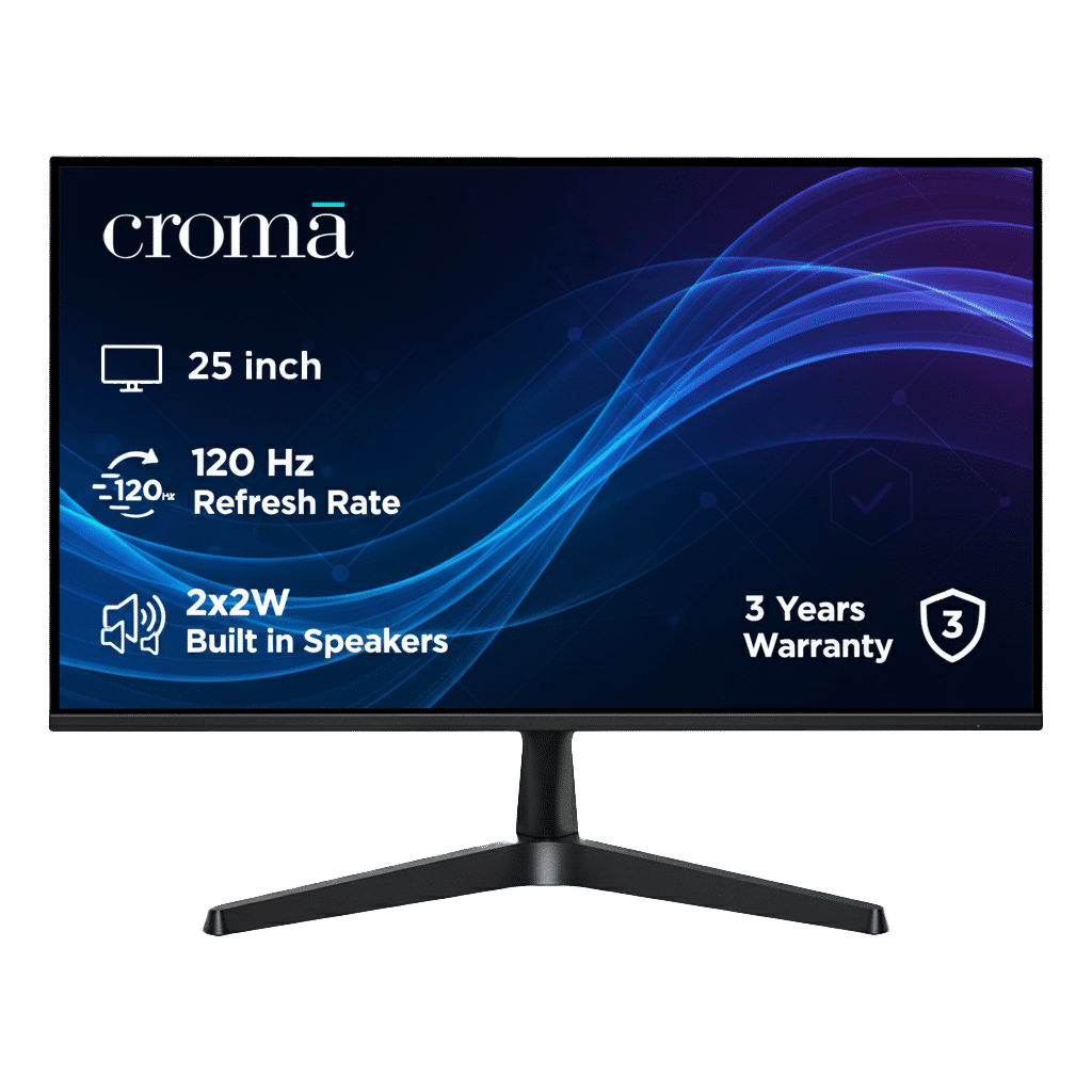 Croma F Series 63.5 cm (25 inch) Full HD IPS Panel Monitor with 4W Built-in Speaker