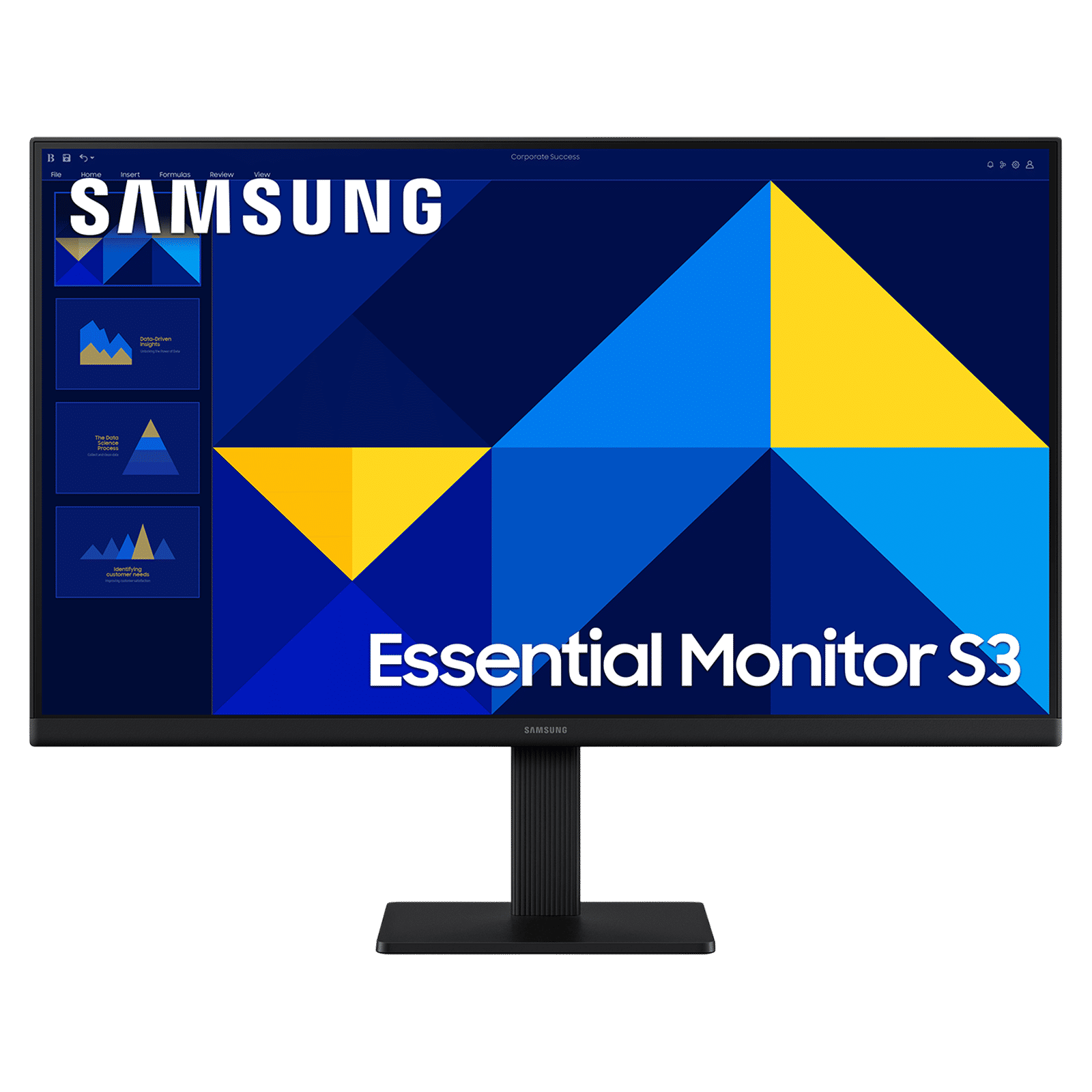 SAMSUNG Essential S3 60.5 cm (24 inch) Full HD IPS Panel Borderless Height Adjustable Monitor with Eye Saver Mode