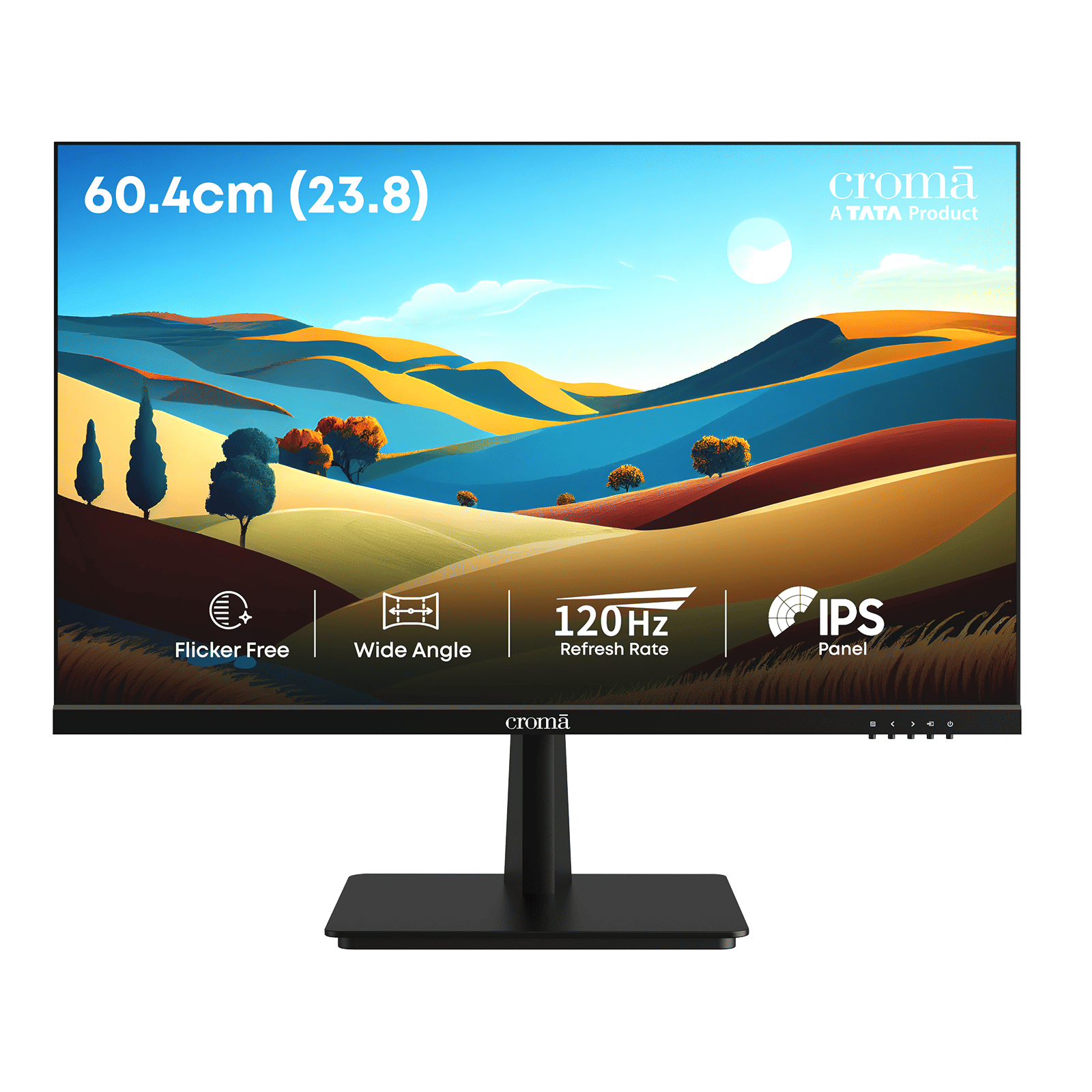 Croma 60.45 cm (23.8 inch) Full HD IPS Panel Borderless Monitor with ELED Backlight