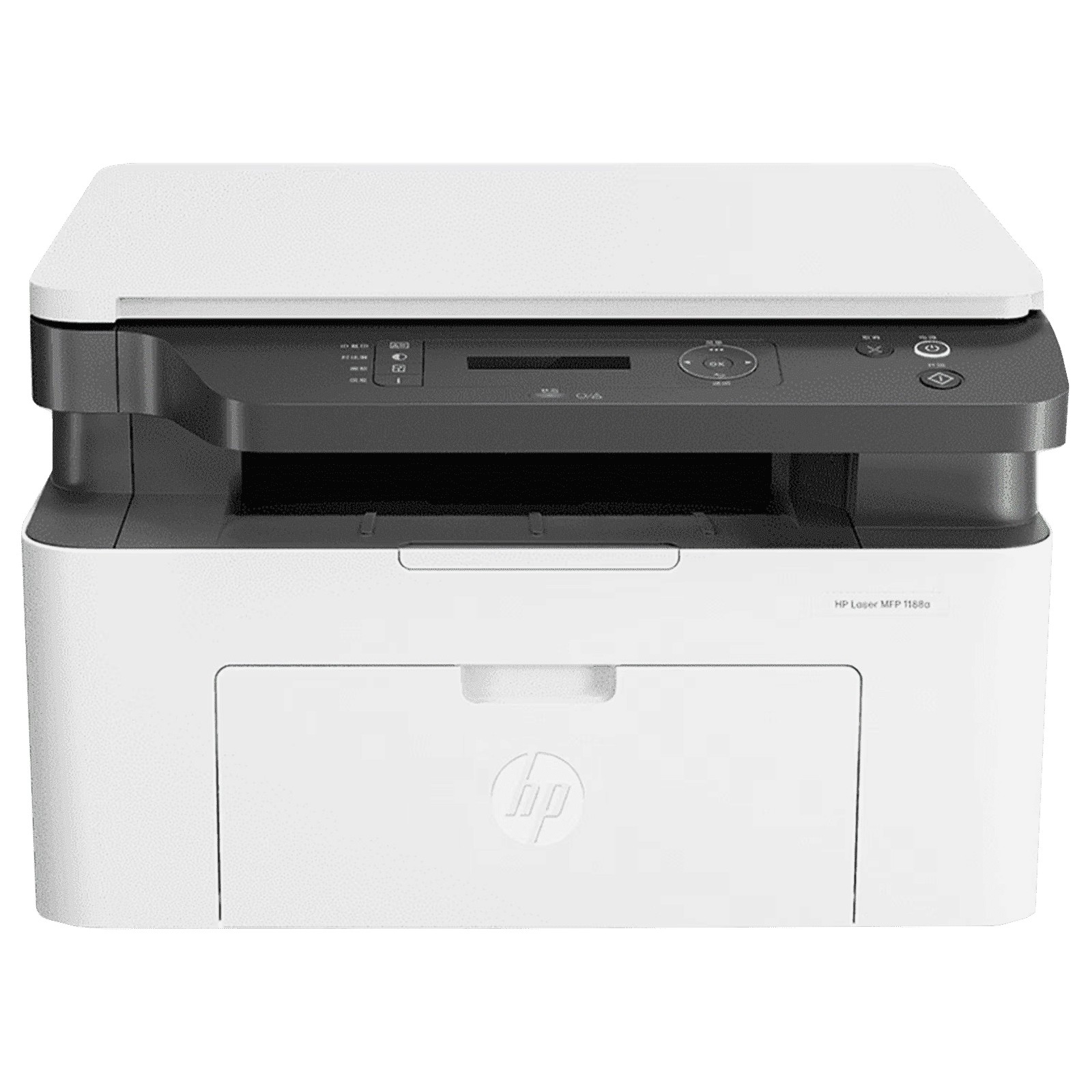 HP Laser MFP 1188A Multi Function Monochrome Laser Printer with 2-Line LCD Display (CIS Sensor, White)