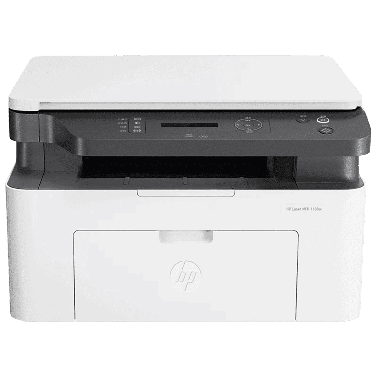 HP Laser MFP 1188W Multi Function Wi-Fi Monochrome Laser Printer with 2-Line LCD Display (3 LED Indicator Lights, White)