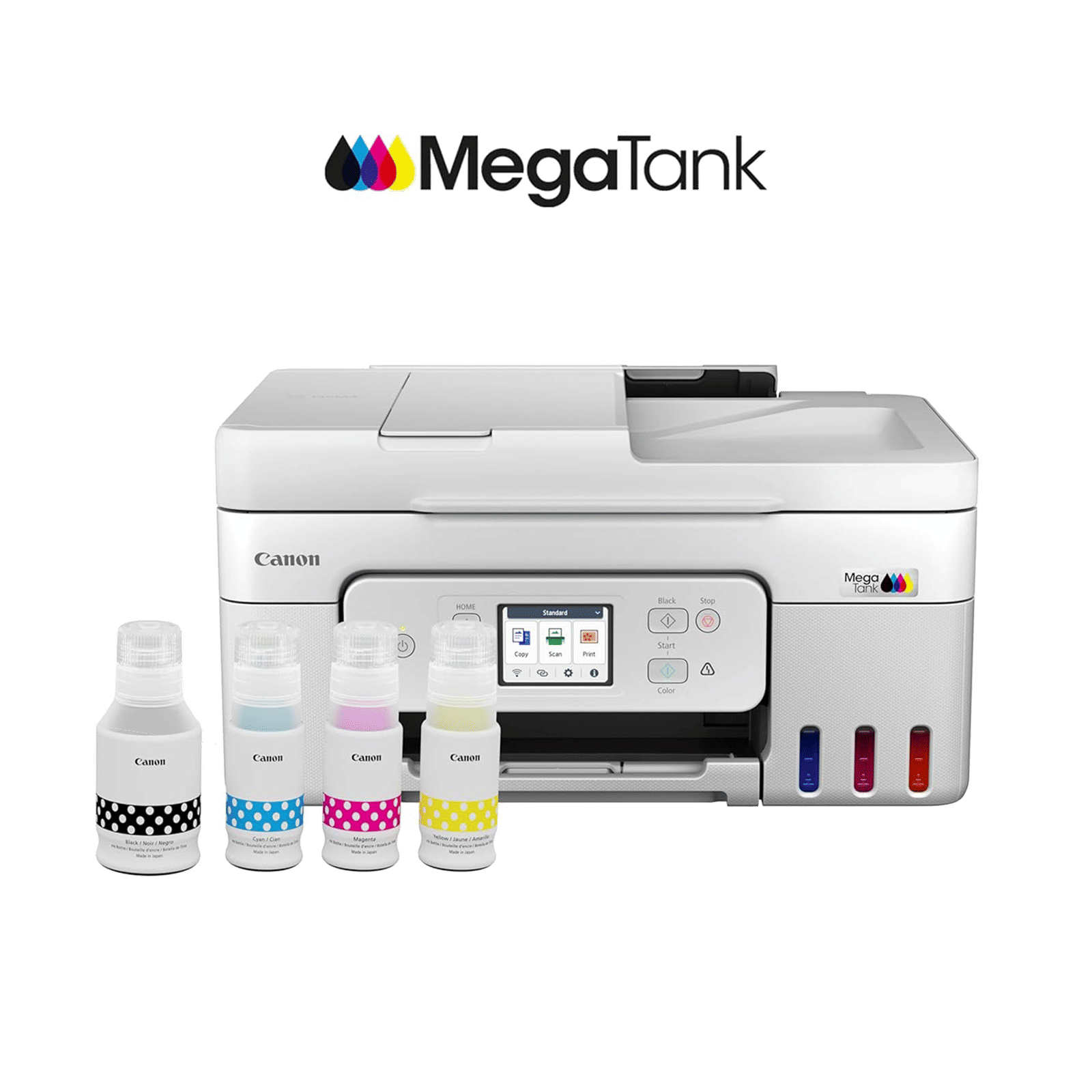 Canon PIXMA All in One Wi-Fi Ink Tank Printer with Auto Document Feeder (Touchscreen LCD Panel, White)