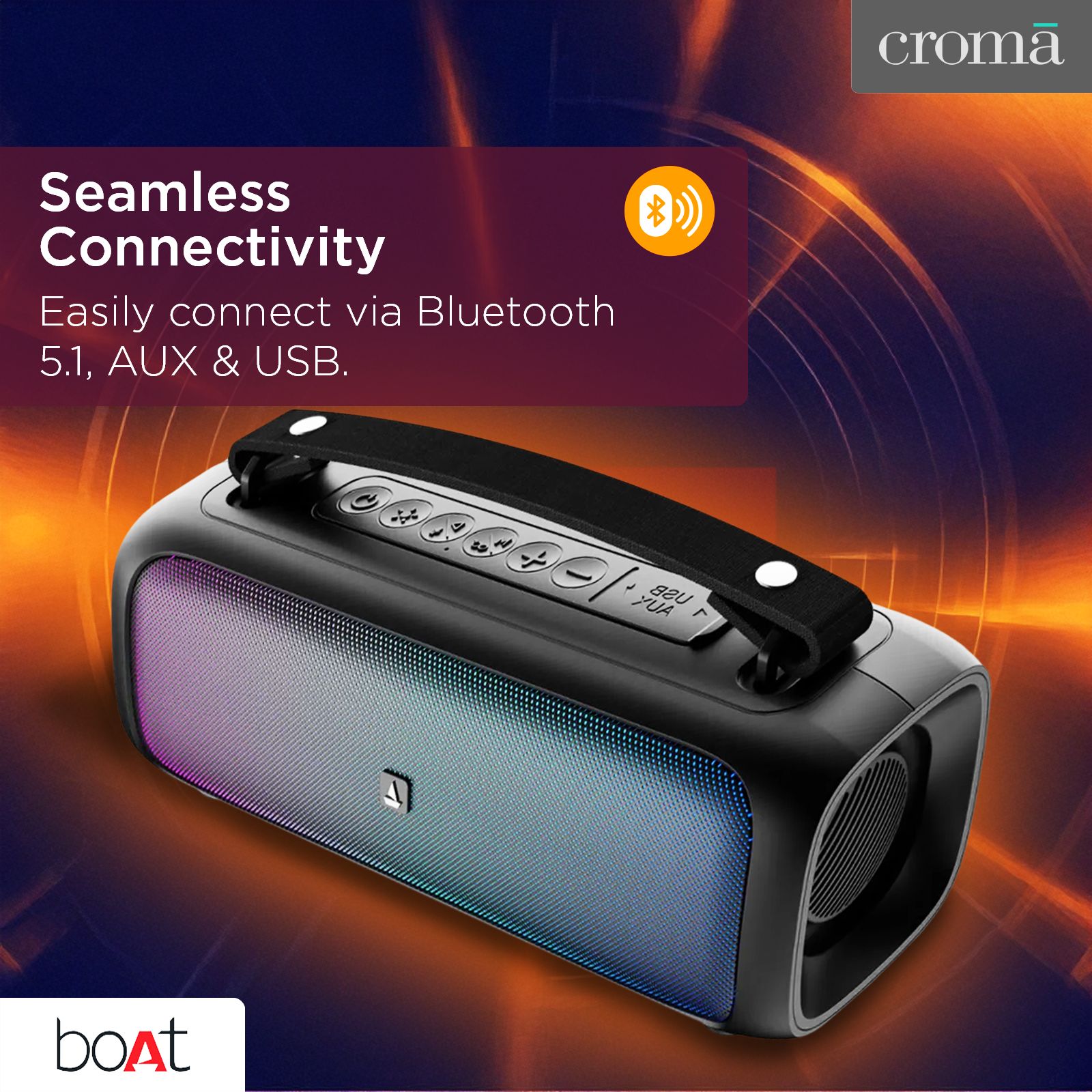 Buy boAt Stone Beam 12W Portable Bluetooth Speaker (TWS Function
