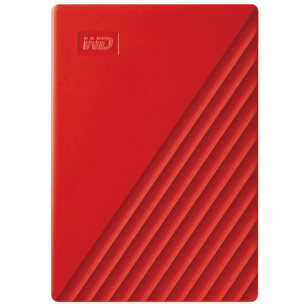 Western Digital My Passport 2TB USB (3.2) Portable Hard Disk Drive (Automatic Backup, Red)