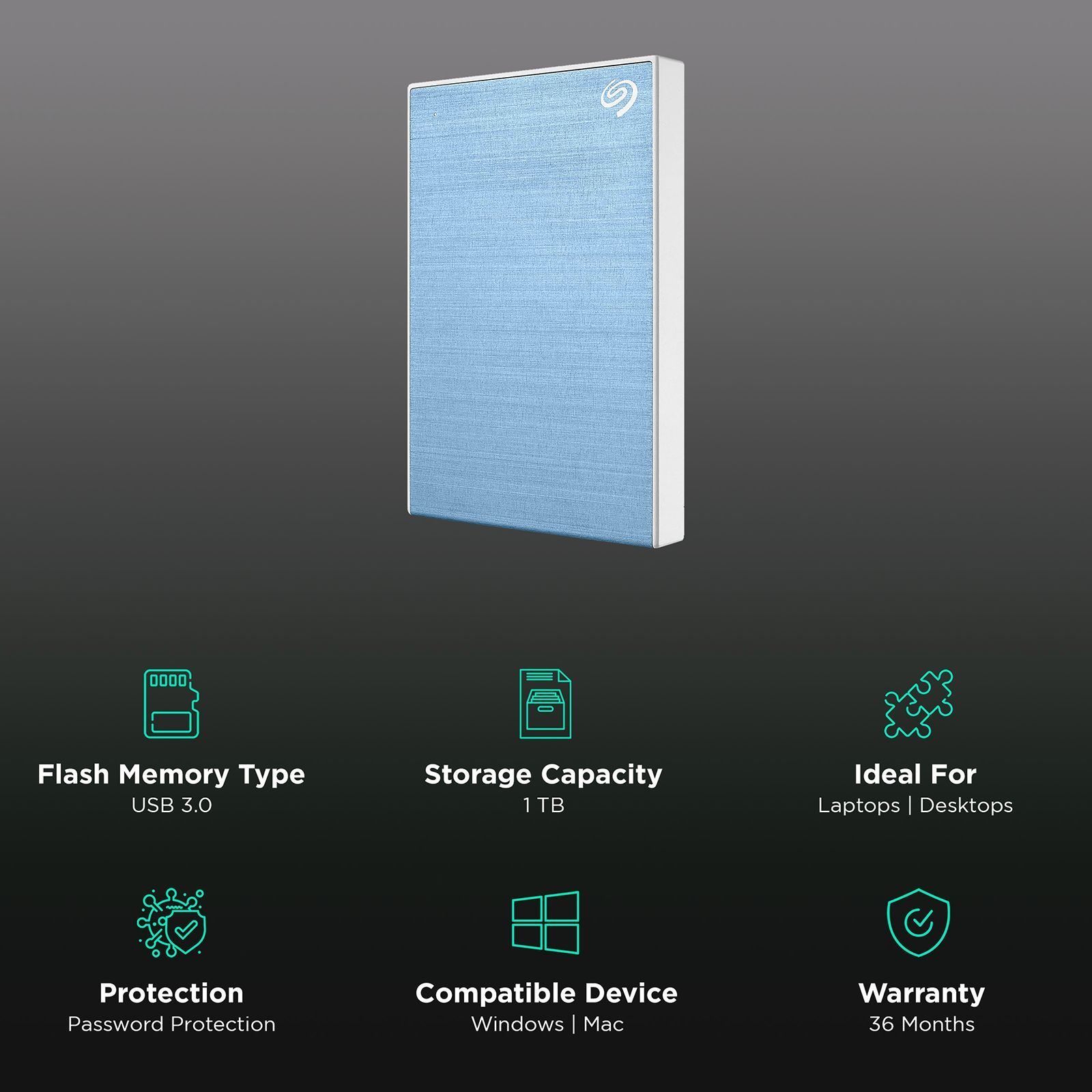 Blue Seagate Plus Slim 1tb Seagate TB Backup Plus External HDD At