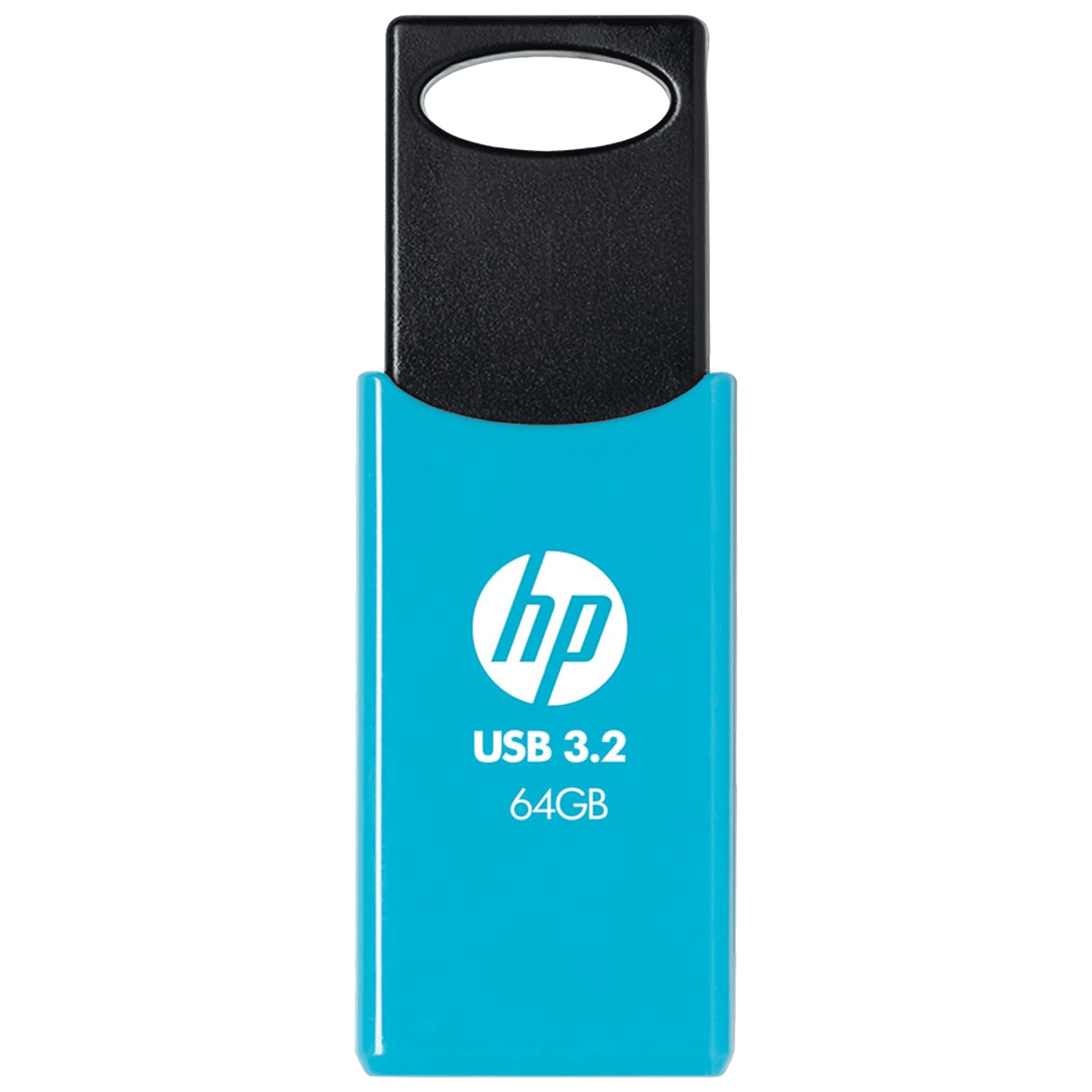HP 712W 64GB USB 3.2 Flash Drive (Built-in Keyring Loop, 7Z377AA, Blue)
