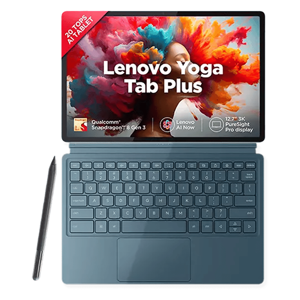 Lenovo Yoga Tab Plus Wi-Fi Android Tablet with Tab Pen Pro and Keyboard (12.7 Inch, 16GB RAM, 512GB ROM, Tidal Teal)