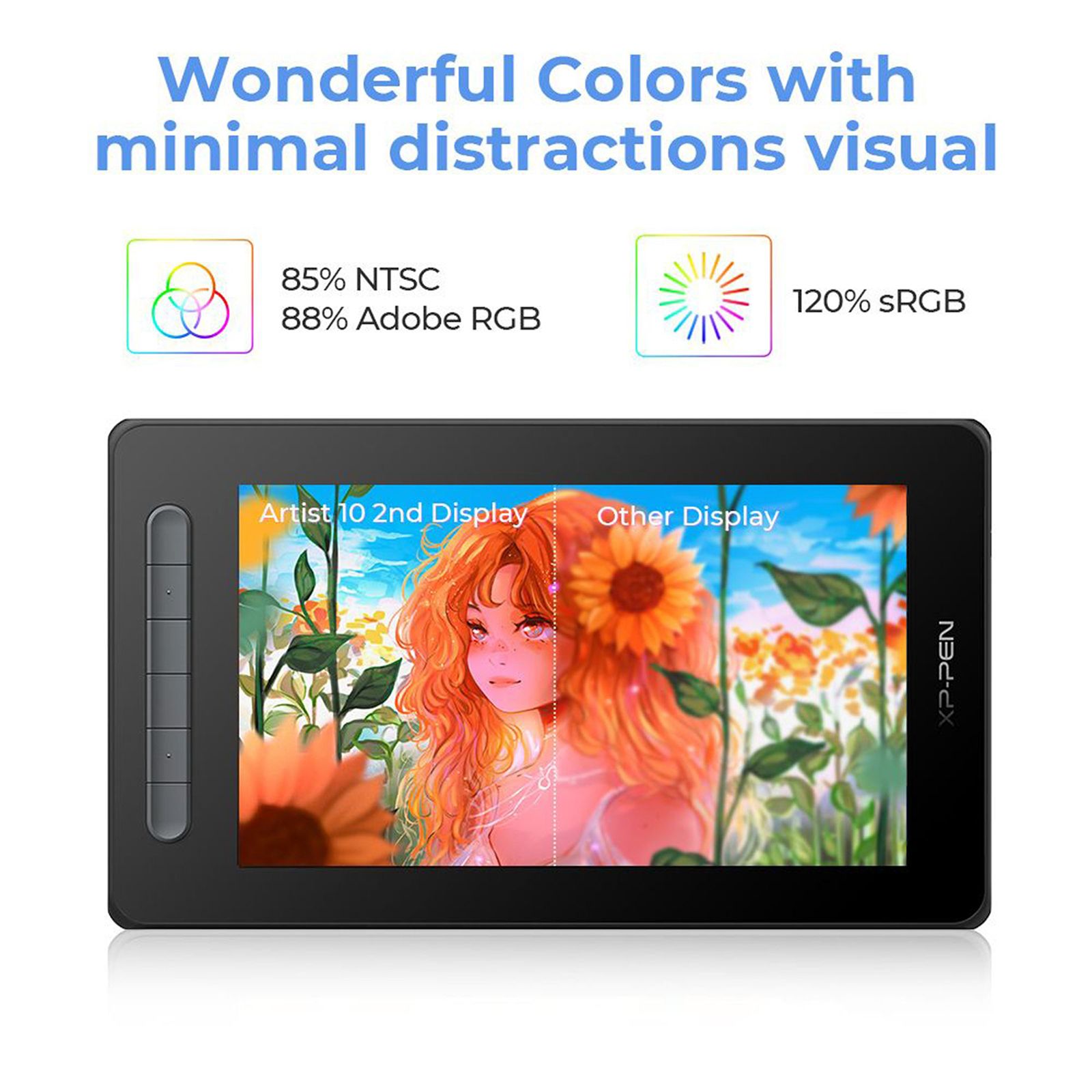 XP pen Artist 10 2nd Gen Graphics Tablet Inch, Black)