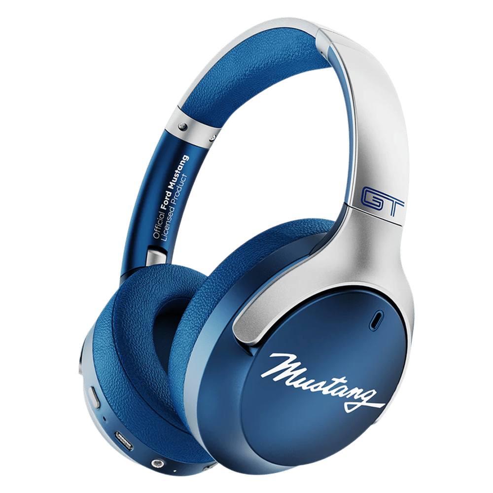 GOBOULT Mustang Q FGHP247QQQ Bluetooth Gaming Headphone with Environmental Noise Cancellation (Boom X Technology, Over Ear, Blue)
