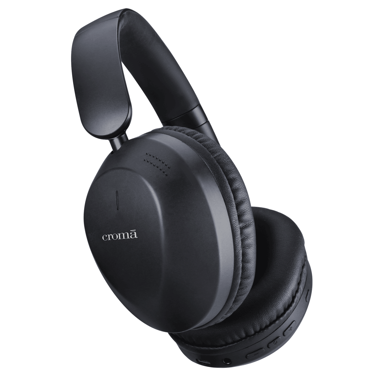 Croma HE101 CRSE100EPA301514 Bluetooth Headphone with Mic (Environmental Noise Cancellation, Over Ear, Black)
