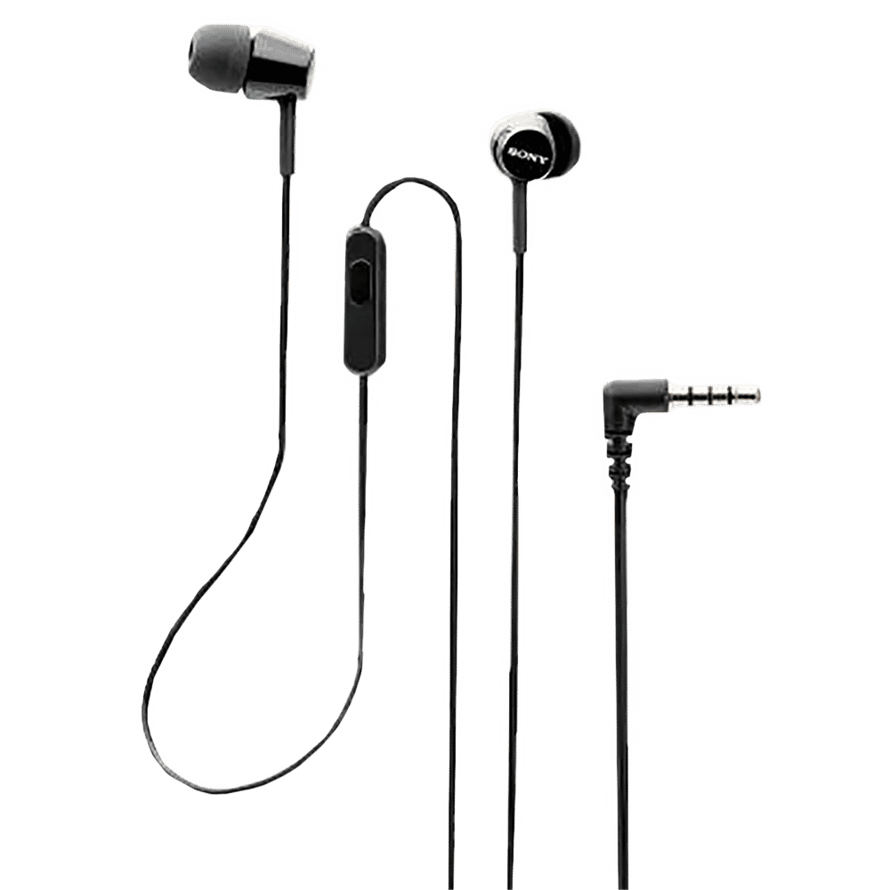 SONY MDR-EX155APBQIN Wired Earphone with Mic (In Ear, Black)