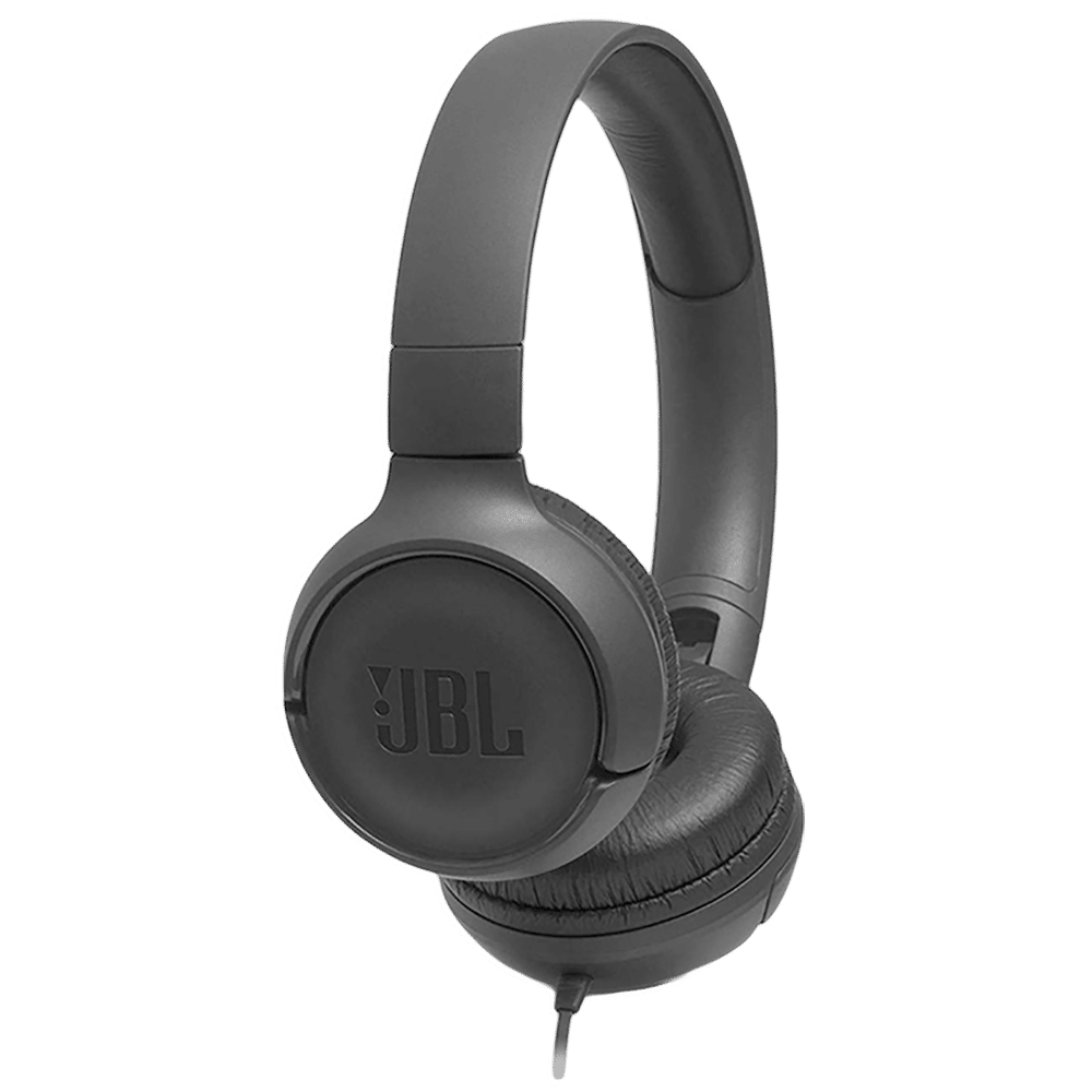 JBL Tune 500 Wired Headphone with Mic (On Ear, Black)