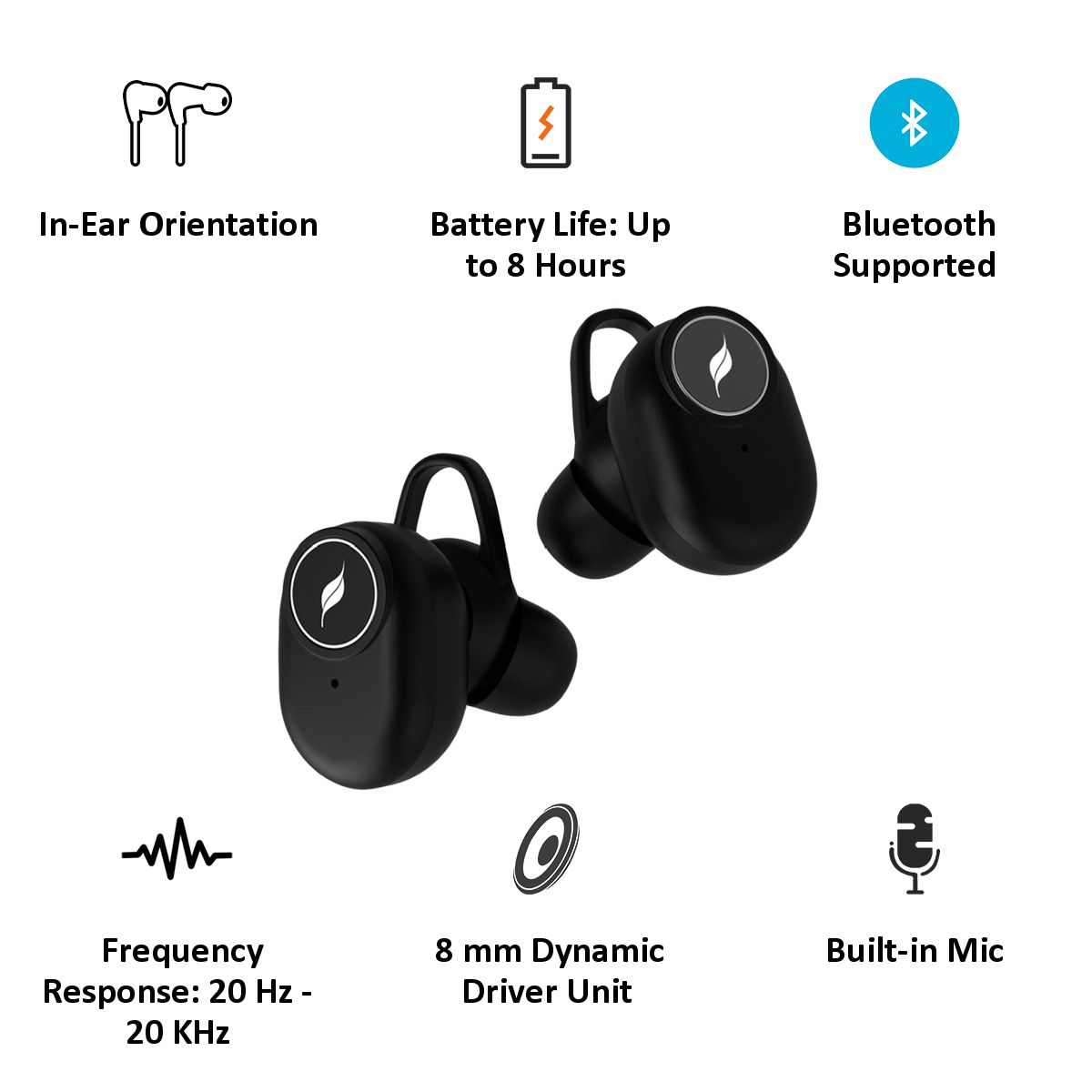 Buy Leaf Pods TRUE Wireless Earphones (Black) Online Croma