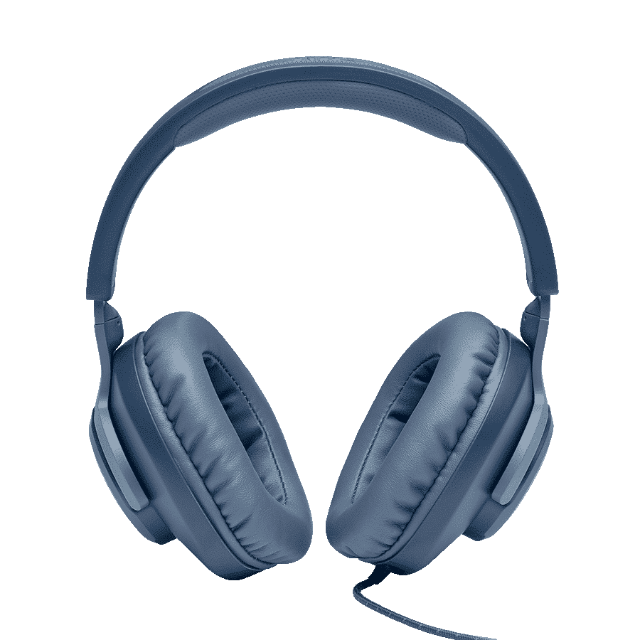 JBL Quantum 100 JBLQUANTUM100BLU Over-Ear Wired Gaming Headphone with Mic (JBL Quantum Sound Signature, Blue)