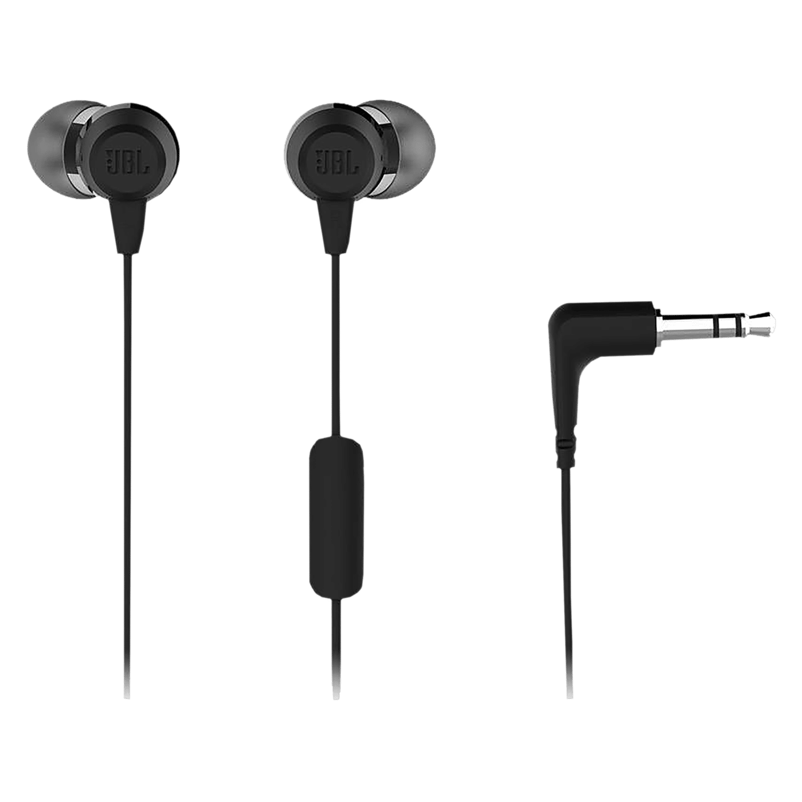 JBL T50HIBLKIN Wired Earphone with Mic (In Ear, Black)
