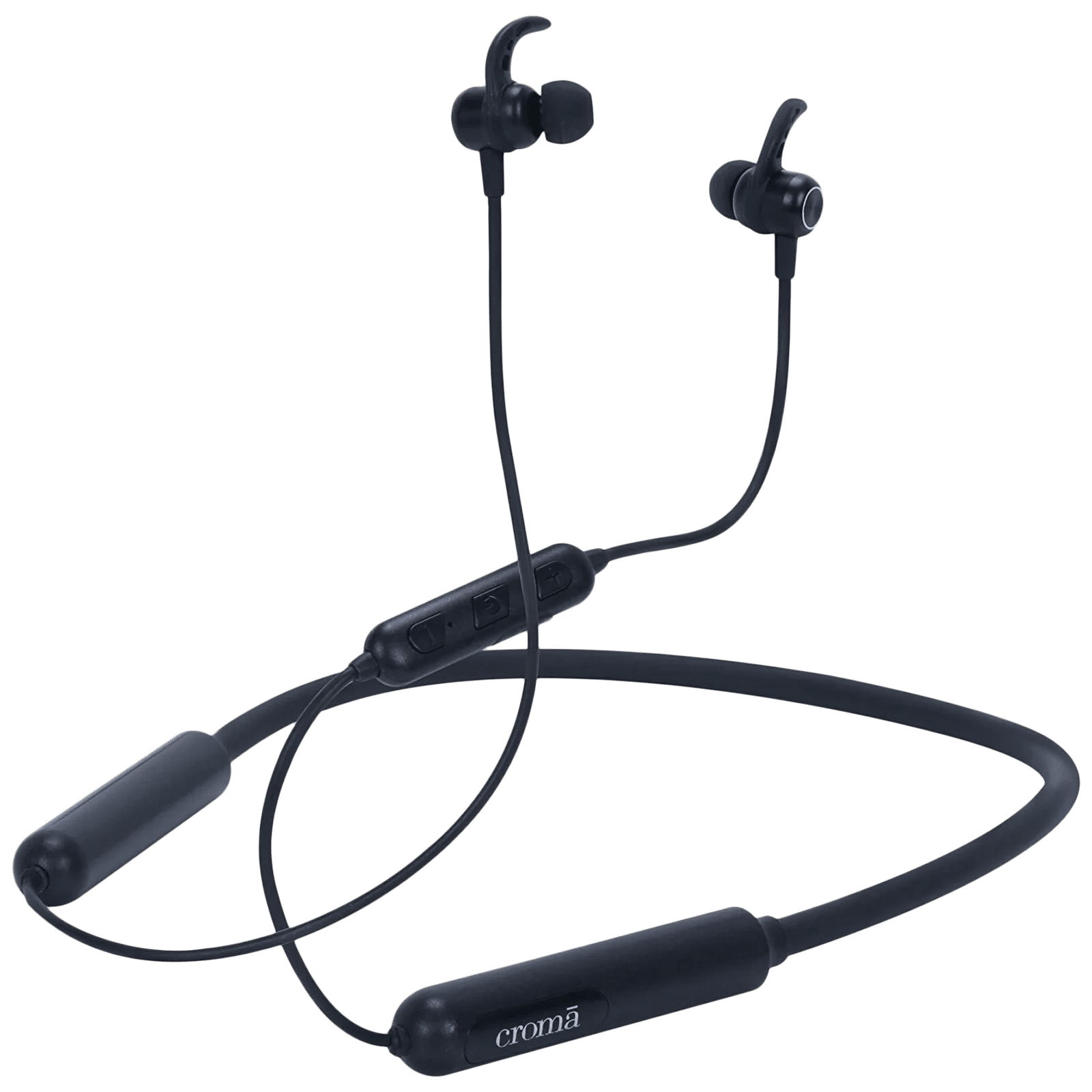 Croma Neckband (Type-C Fast Charging, Dual Connection, 80H Playback, Black)