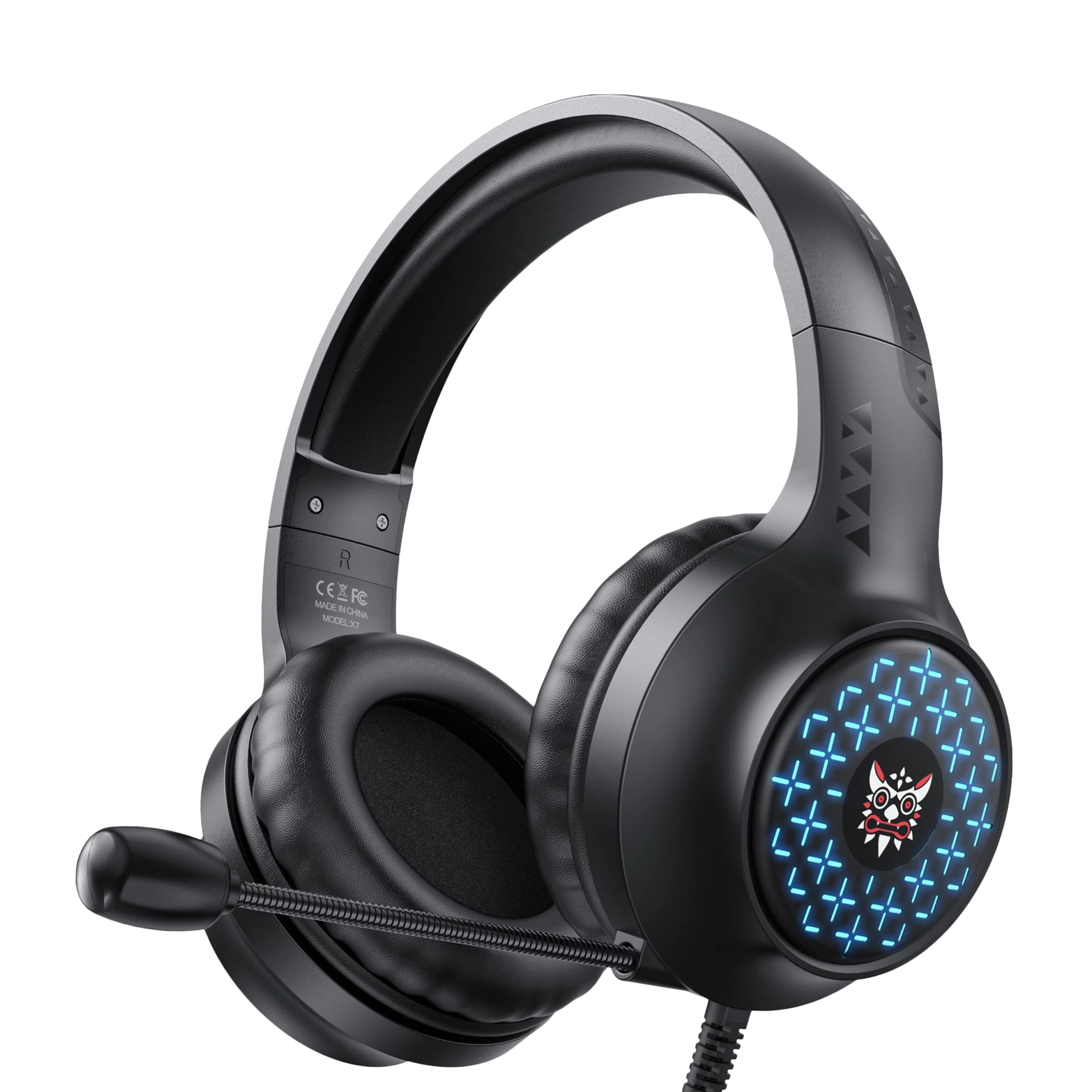 ONIKUMA X7 LED Wired Gaming Headphone with Noise Cancellation (RGB Light,  Over Ear, Black)