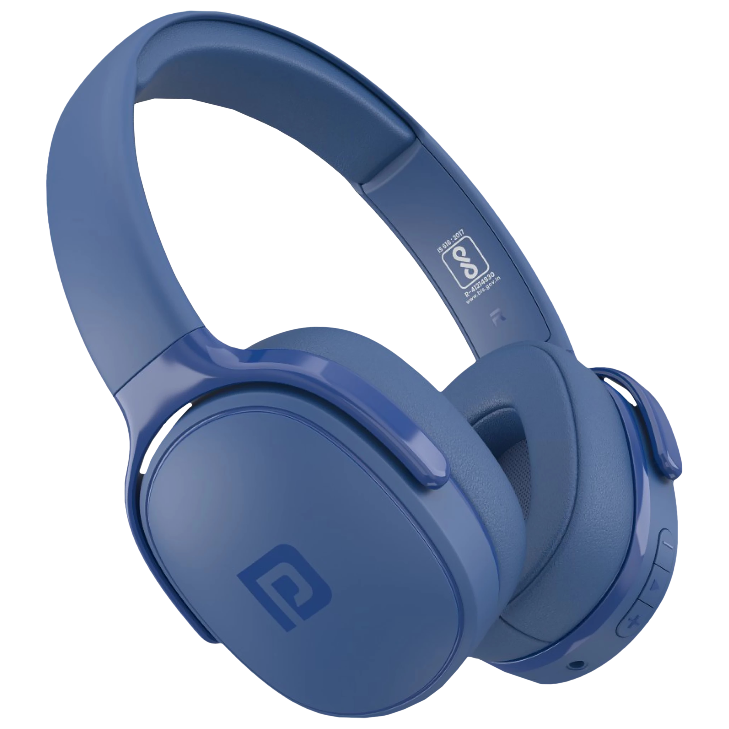 PORTRONICS Muffs A POR-1508 Bluetooth Headphone with Mic (Upto 30 Hours  Playback, Over Ear, Blue)