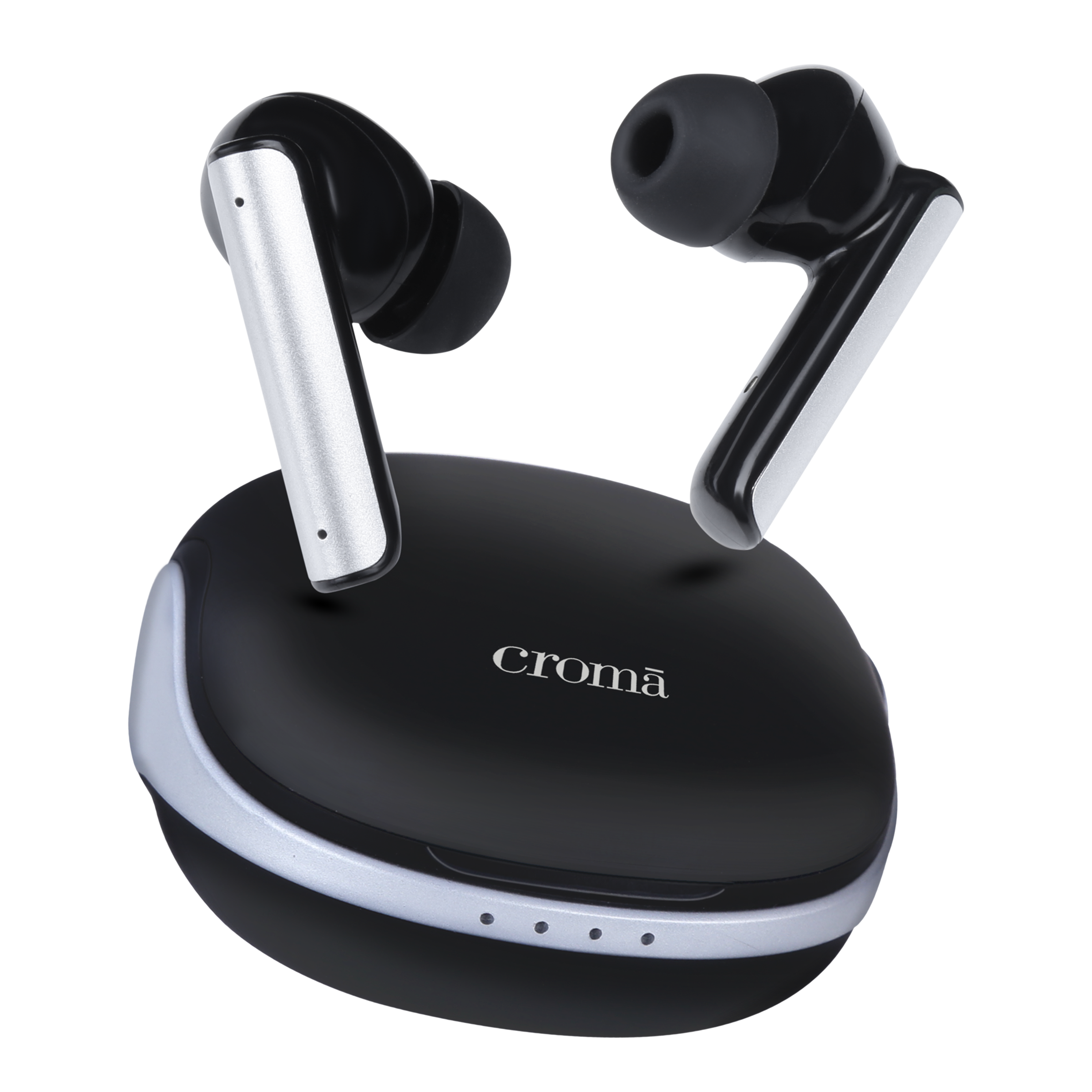 Croma TWS Earbuds with Active Noise Cancellation (IPX5 Water Resistant, Fast Charging Support, Black and Grey)