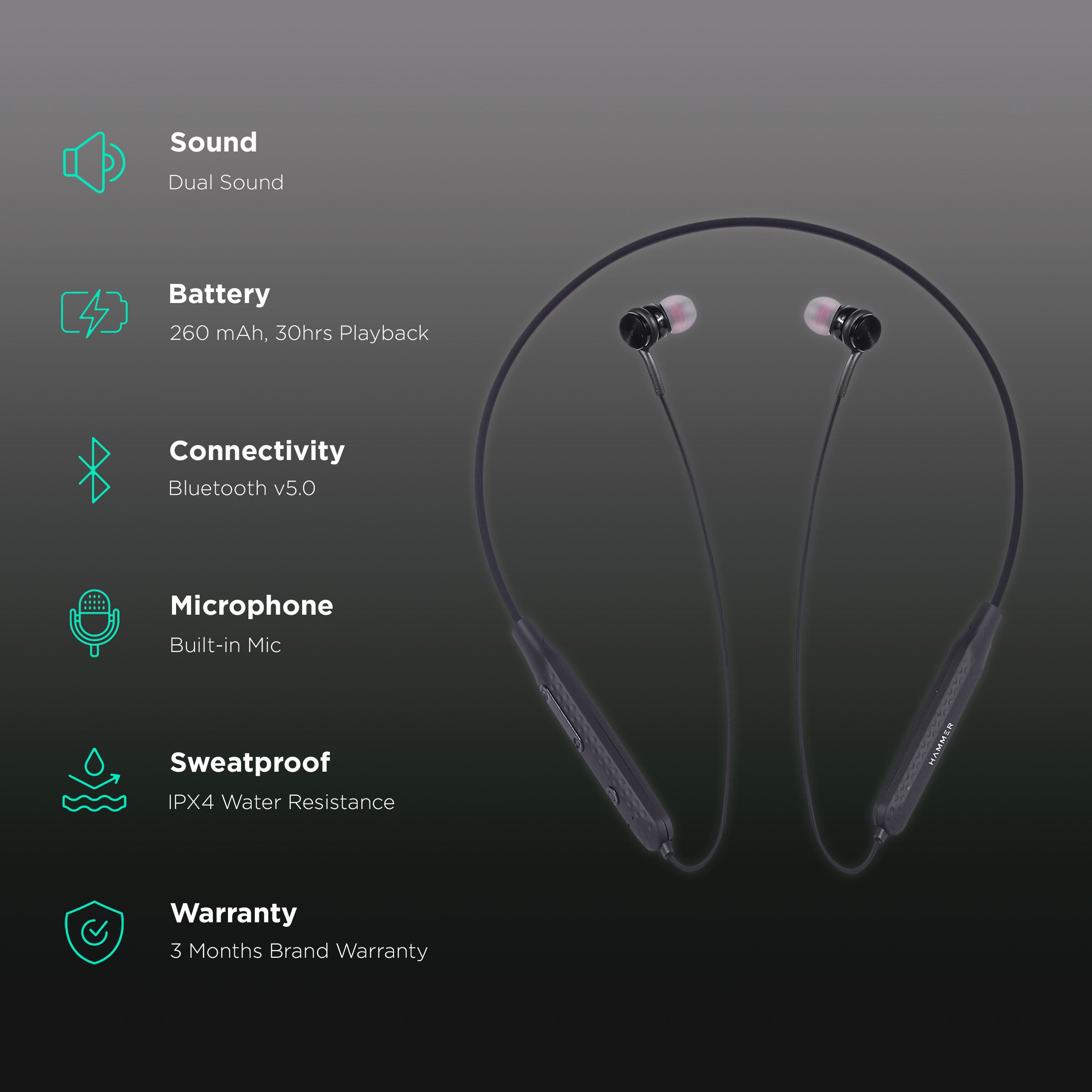 Bluetooth Neckband Hammer Bluetooth Earphones Review Buy HAMMER