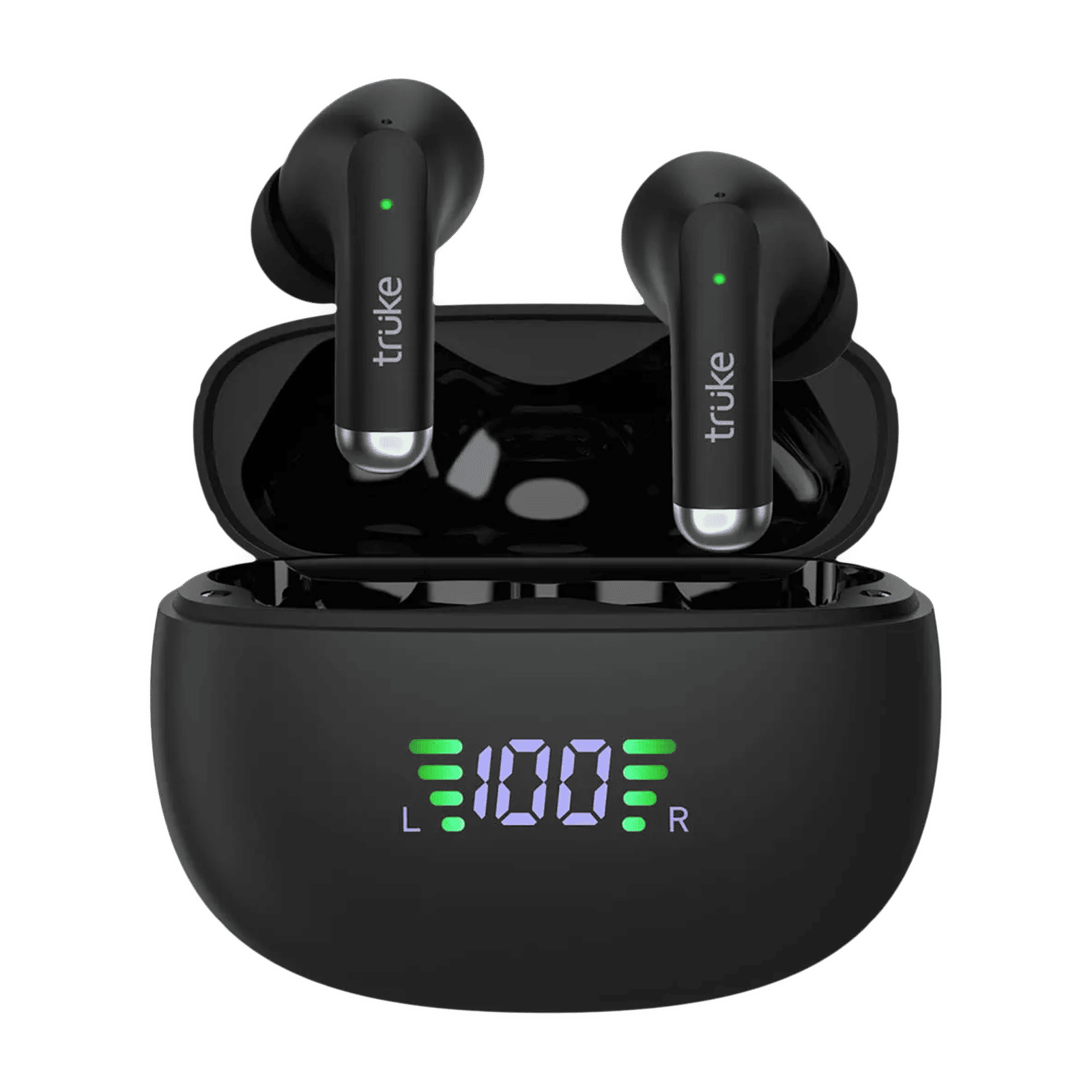 truke Buds Pro F60 TWS Earbuds with Hybrid Active Noise Cancellation (IPX4 Water Resistant, 50ms Ultra Low Latency, Black)