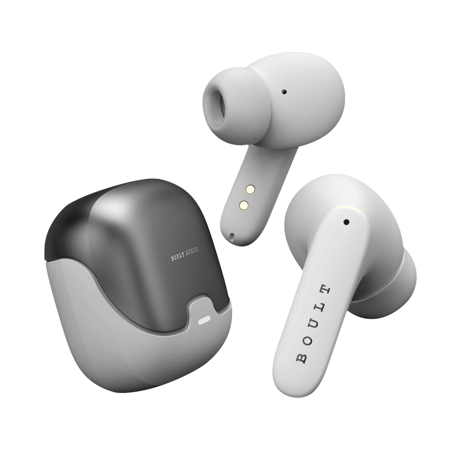 GOBOULT AirBass Z40 TWS Earbuds with Environmental Noise Cancellation (IPX5  Water Resistant, Voice Assistant, White)