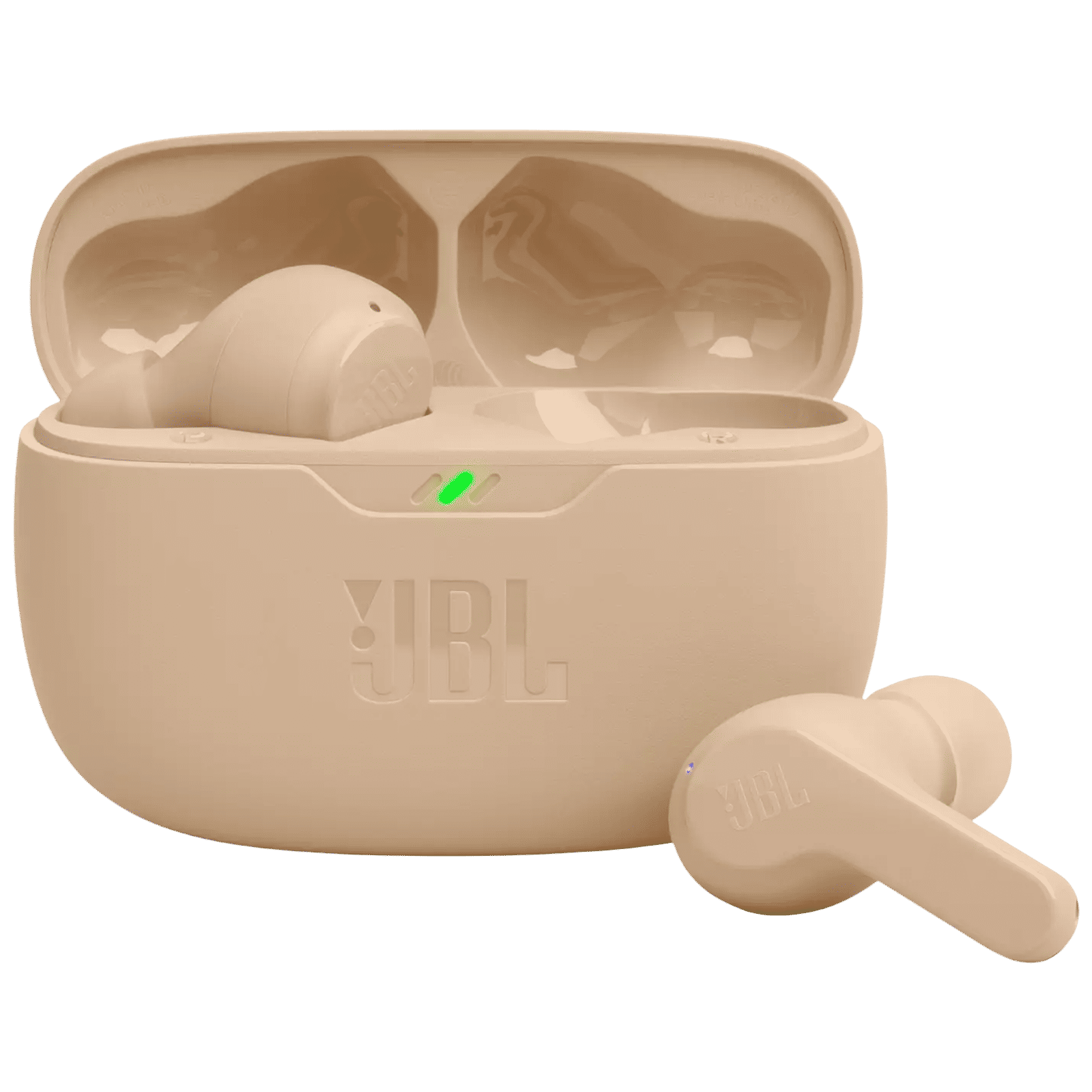 JBL Wave Beam TWS Earbuds (Water Resistant, Deep Bass Sound, Beige)