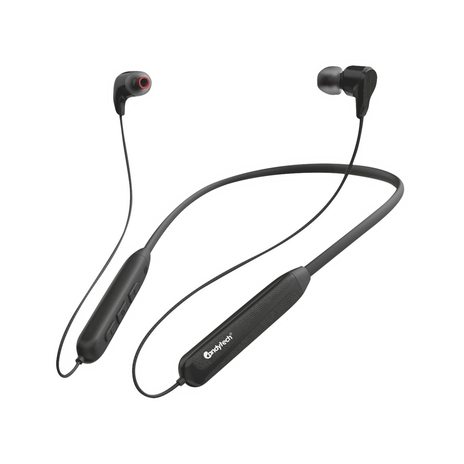 Candytech Uber Neckband (Sweat Proof, Magnetic Smartbuds, Black)