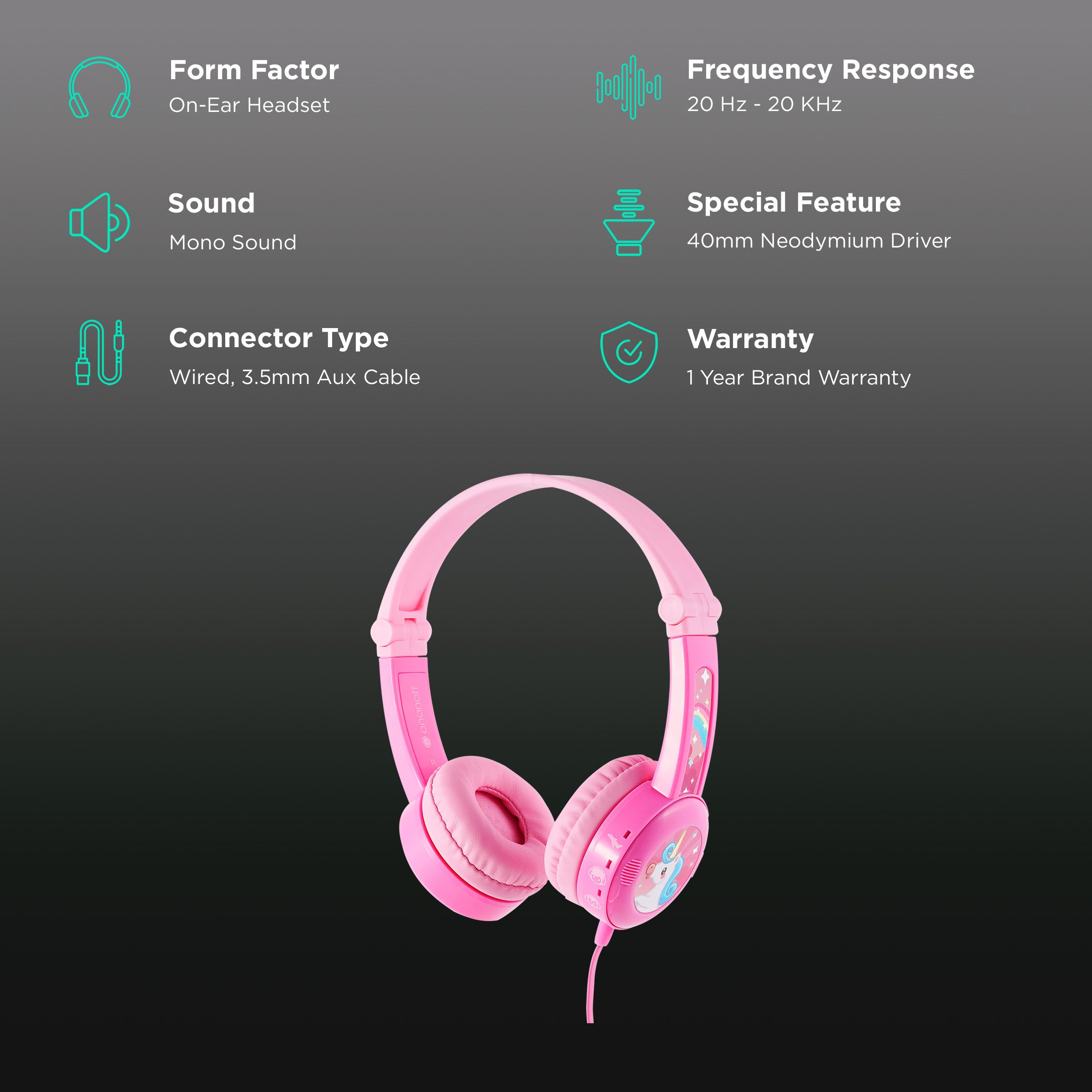 Buy ONANOFF Buddyphones BP-TRAVEL-PINK Wired Headphone with Mic