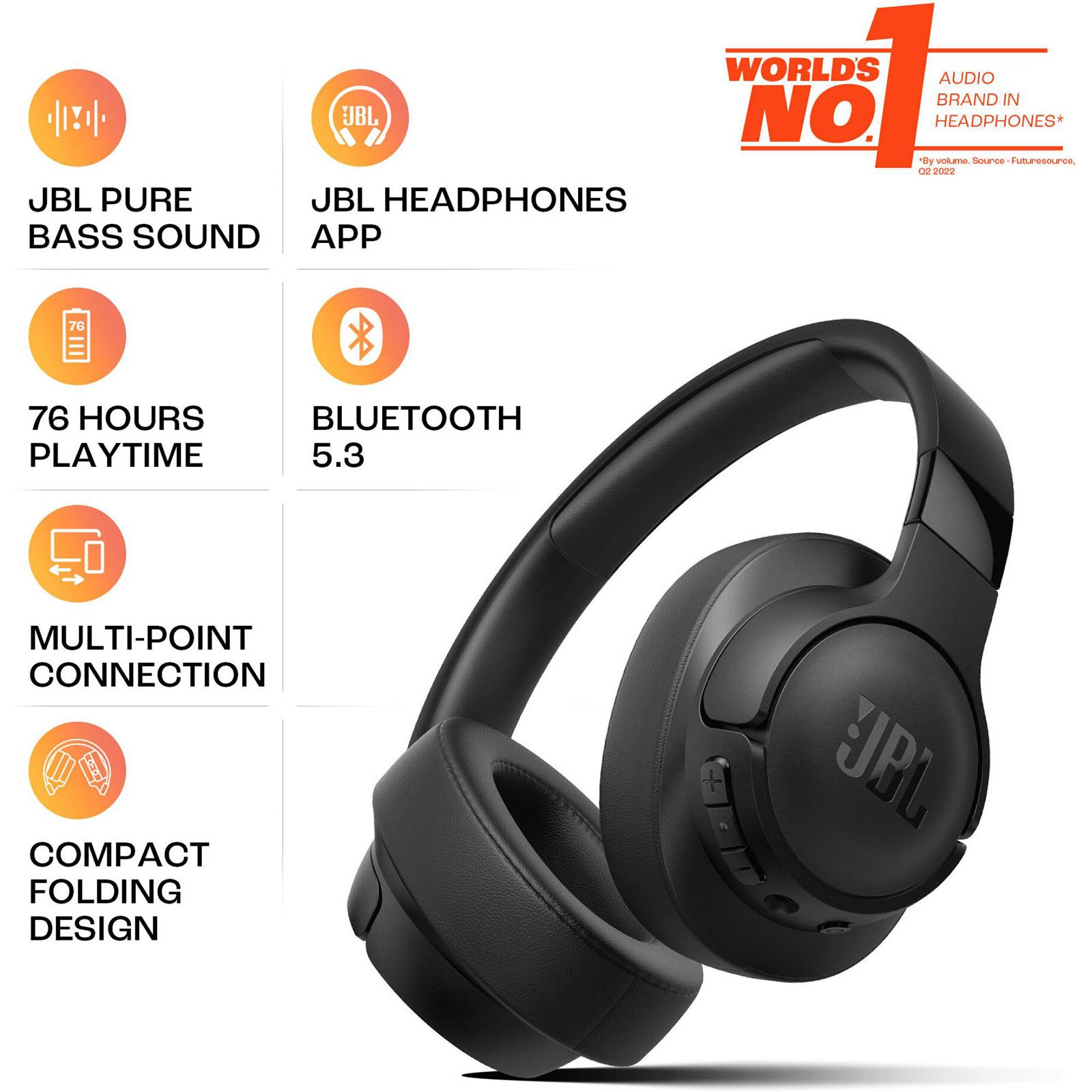 Buy JBL Tune 720BT Bluetooth Headphone with Mic (Upto 76 Hours