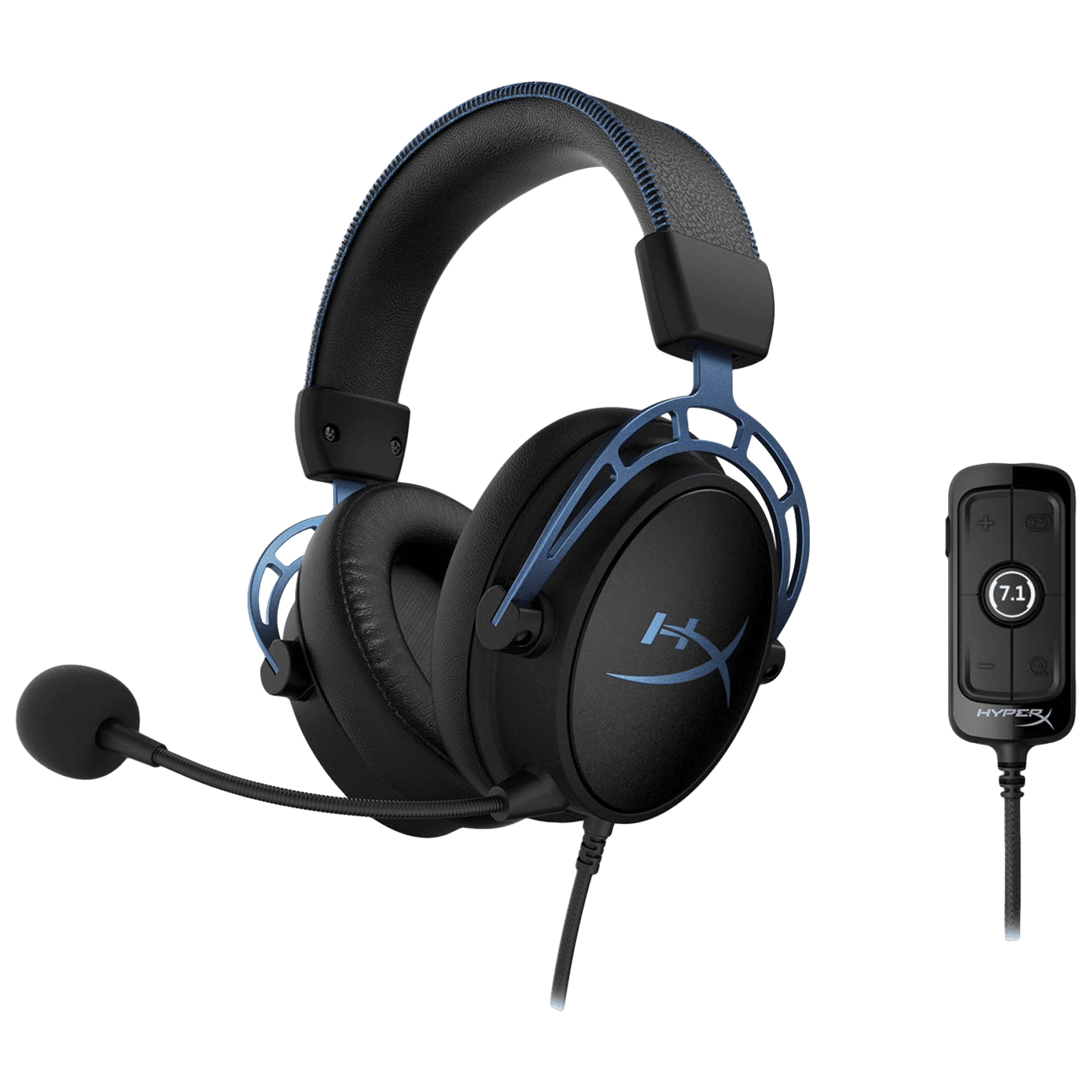 HyperX Cloud Alpha S 4P5L3AA Wired Gaming Headset with Passive Noise Cancellation (Advanced Audio Control Mixer, Over Ear, Blue)