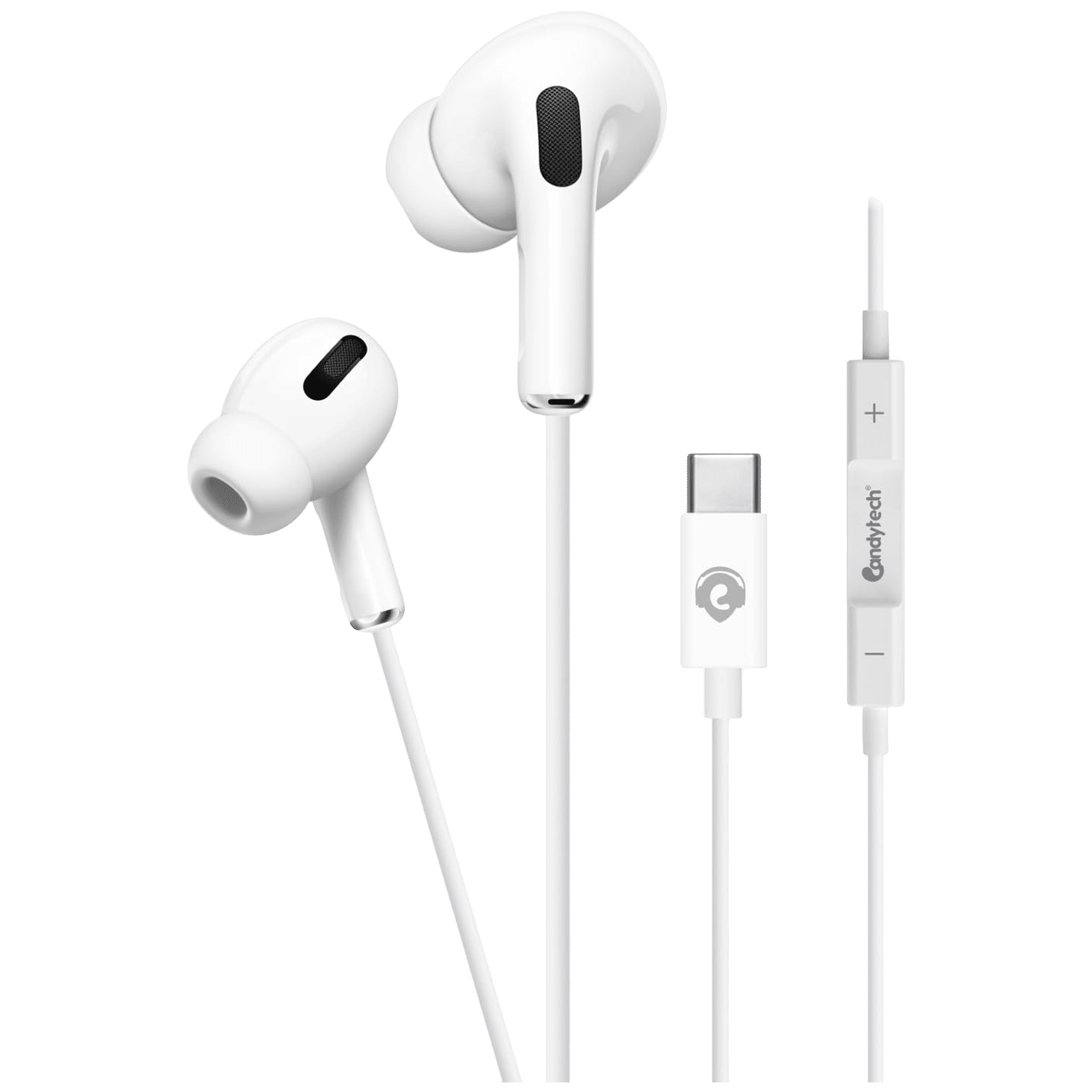Candytech HF24 Candypro Wired Earphone with Mic (In Ear, White)