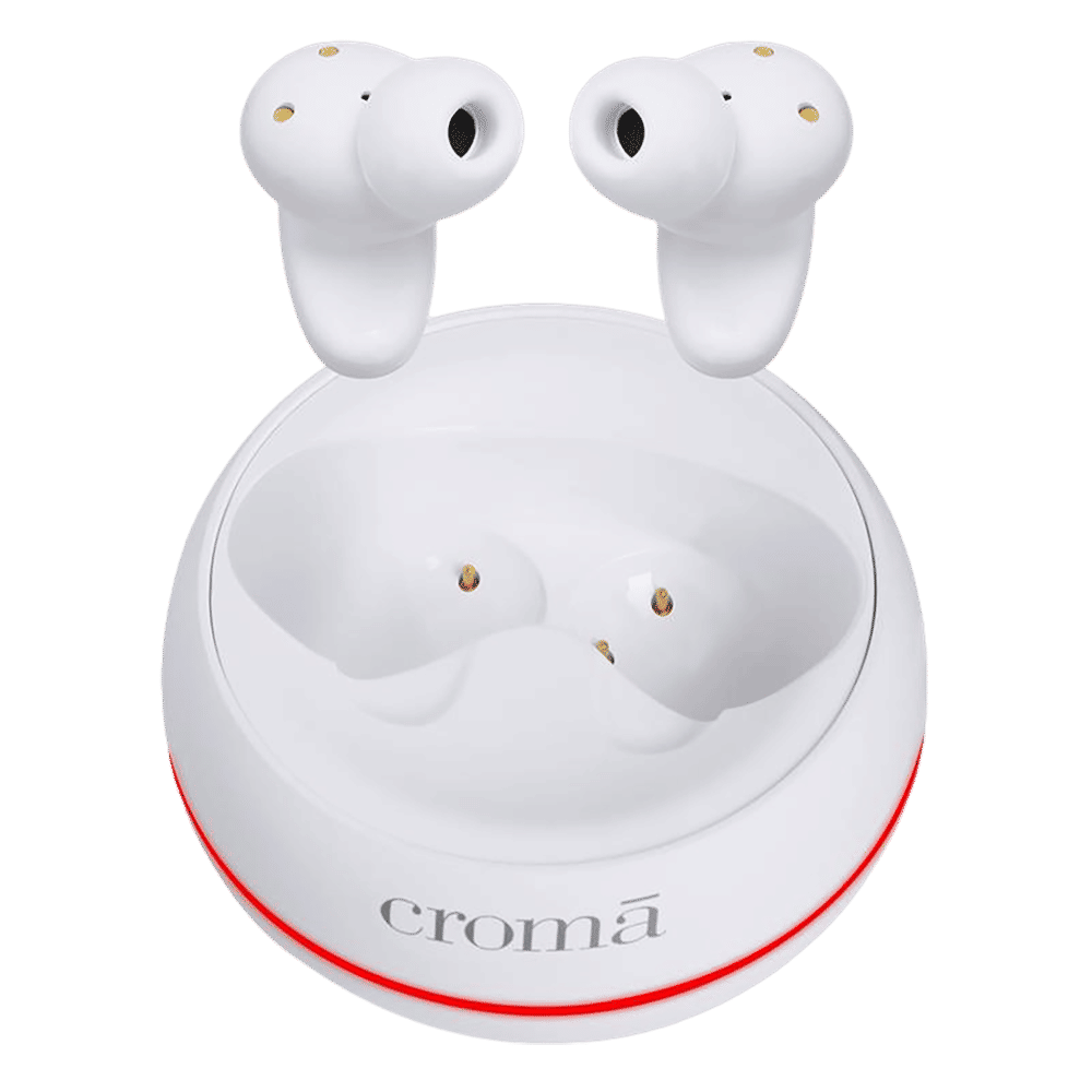 Croma CRSE030EPA301510 TWS Earbuds with Active Noise Cancellation (IPX4 Water & Sweat Resistant, 10mm Driver, White)