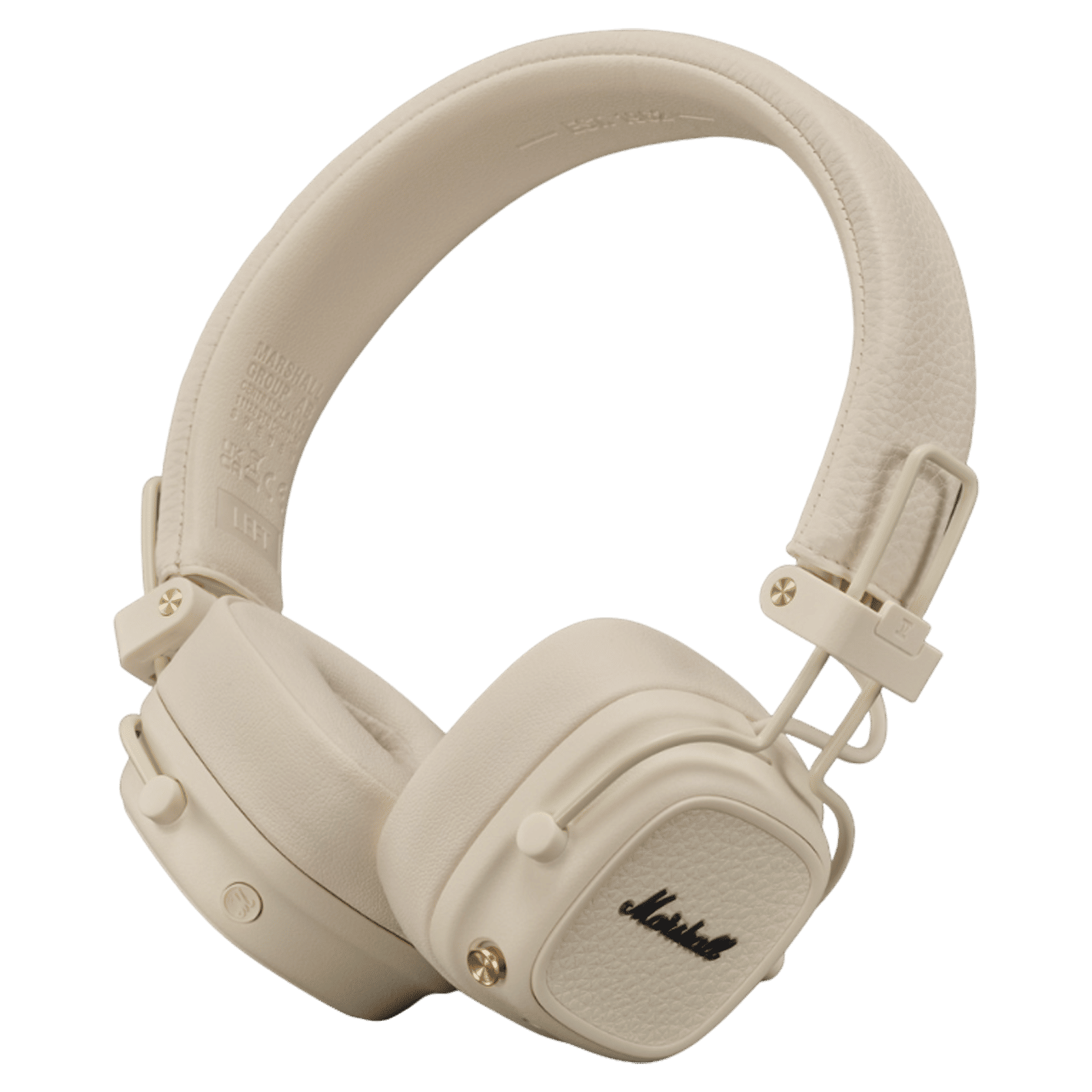 Marshall Major V Bluetooth Headphone with Mic (Upto 100 Hours Playback, On Ear, Cream)