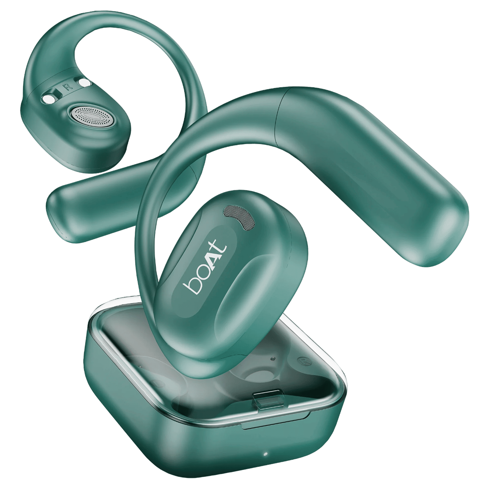 boAt Airdopes ProGear TWS Earbuds (IPX5 Sweat Resistant, Air Conduction Technology, Sporty Green) 