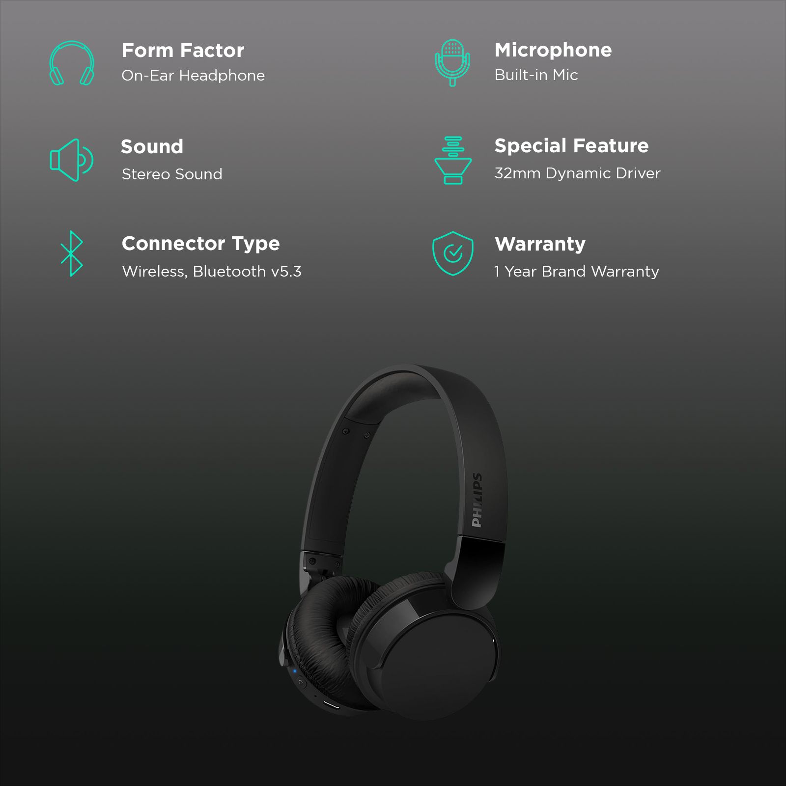 Buy PHILIPS 4000 Series TAH4209BK/00 Bluetooth Headphone with Mic