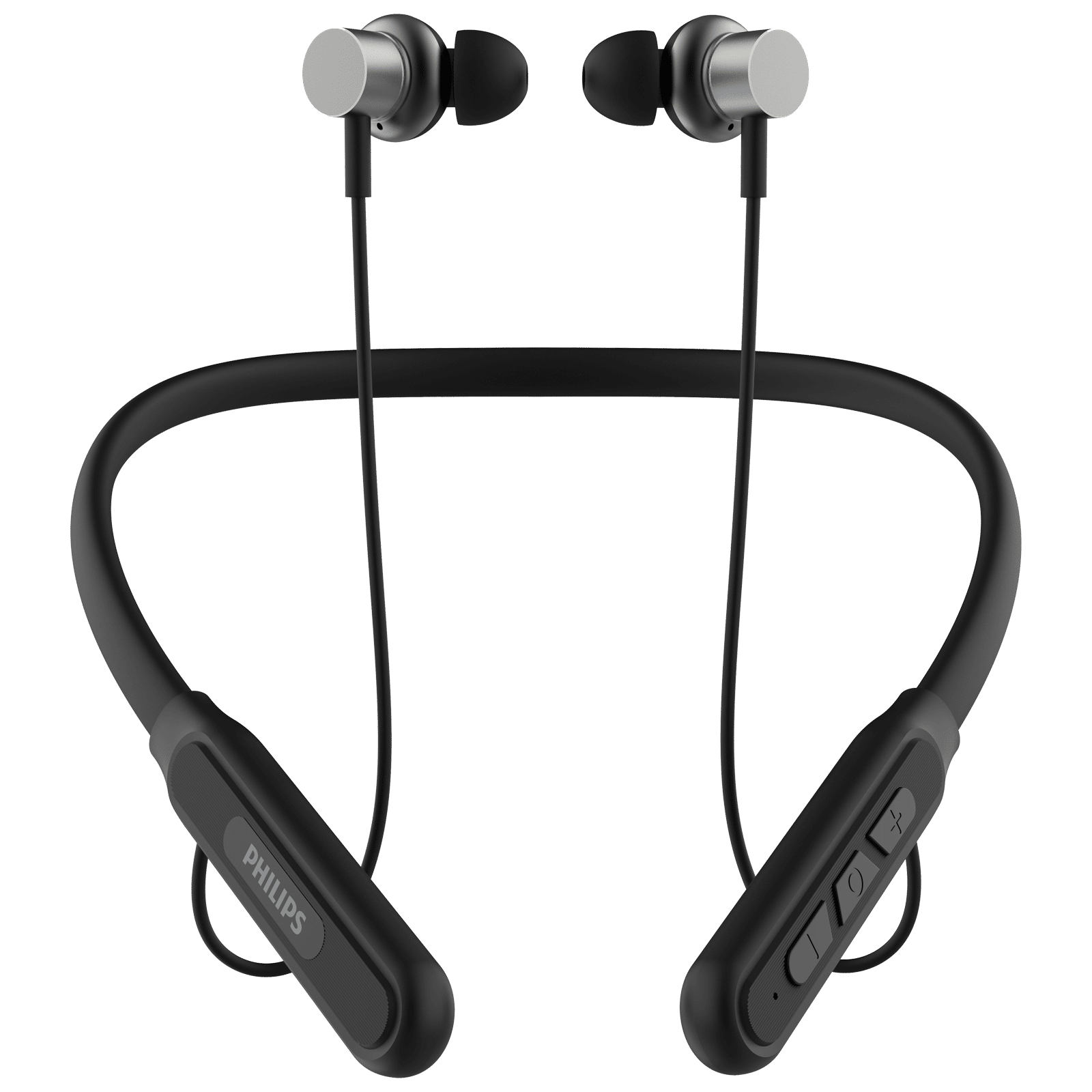 PHILIPS 1000 Series Neckband with Environmental Noise Cancellation (60 Hours Playtime, Deep Black)