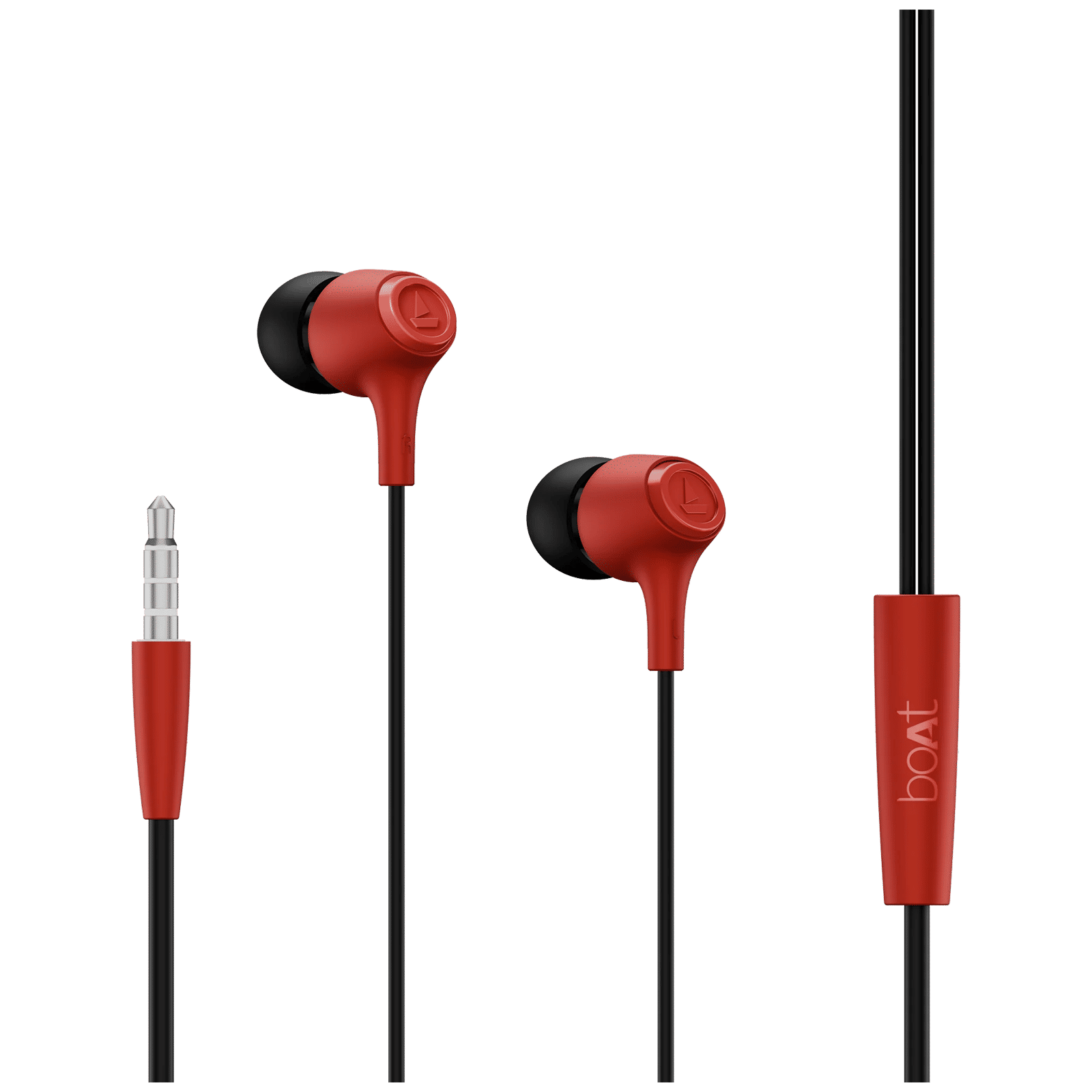 boAt Bassheads 95 Wired Earphone with Mic (3.5mm Connector, In Ear, Raging Red)